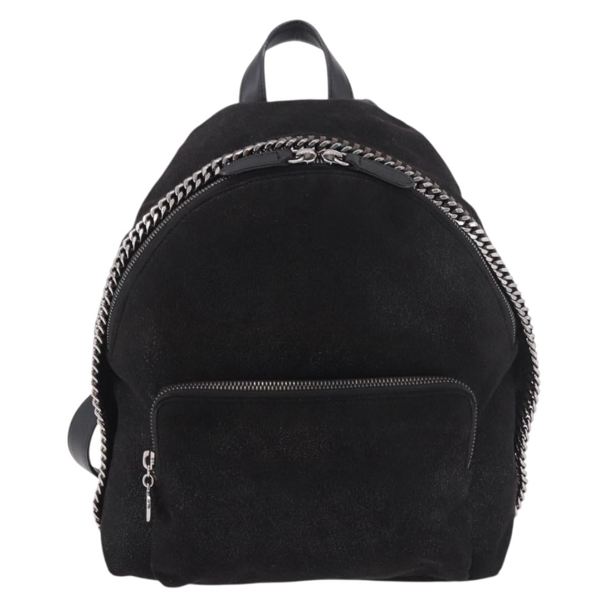 Stella Mccartney Falabella Front Zip Shaggy Deer Black Polyester Backpack Bag (Pre-Owned)