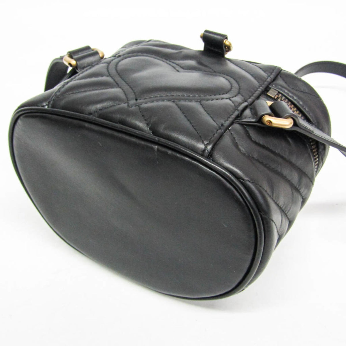 Gucci Gg Marmont Vanity Matelasse Leather Black Leather Backpack Bag (Pre-Owned)