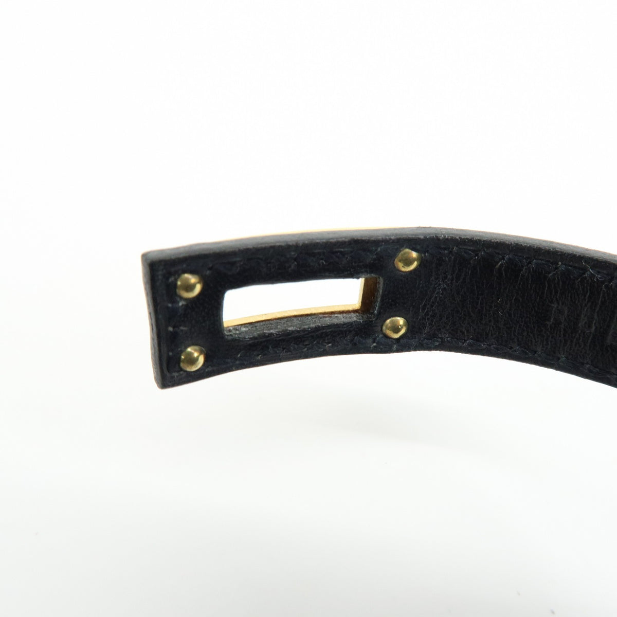 Hermes Kelly Double Tour Leather Black Leather Bracelet Jewelry (Pre-Owned)