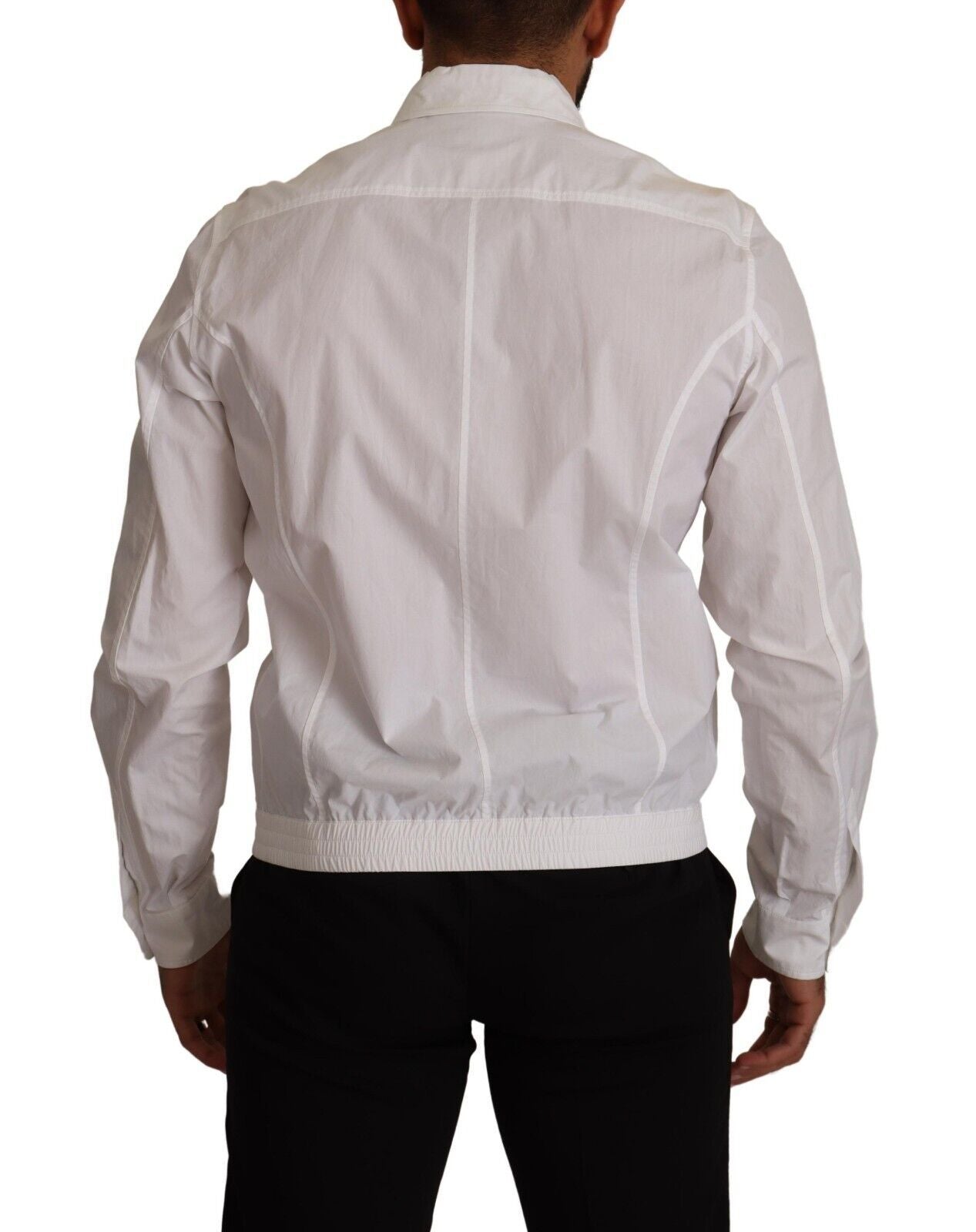 Dolce & Gabbana White Cotton Button Down Men Collared Men's Shirt