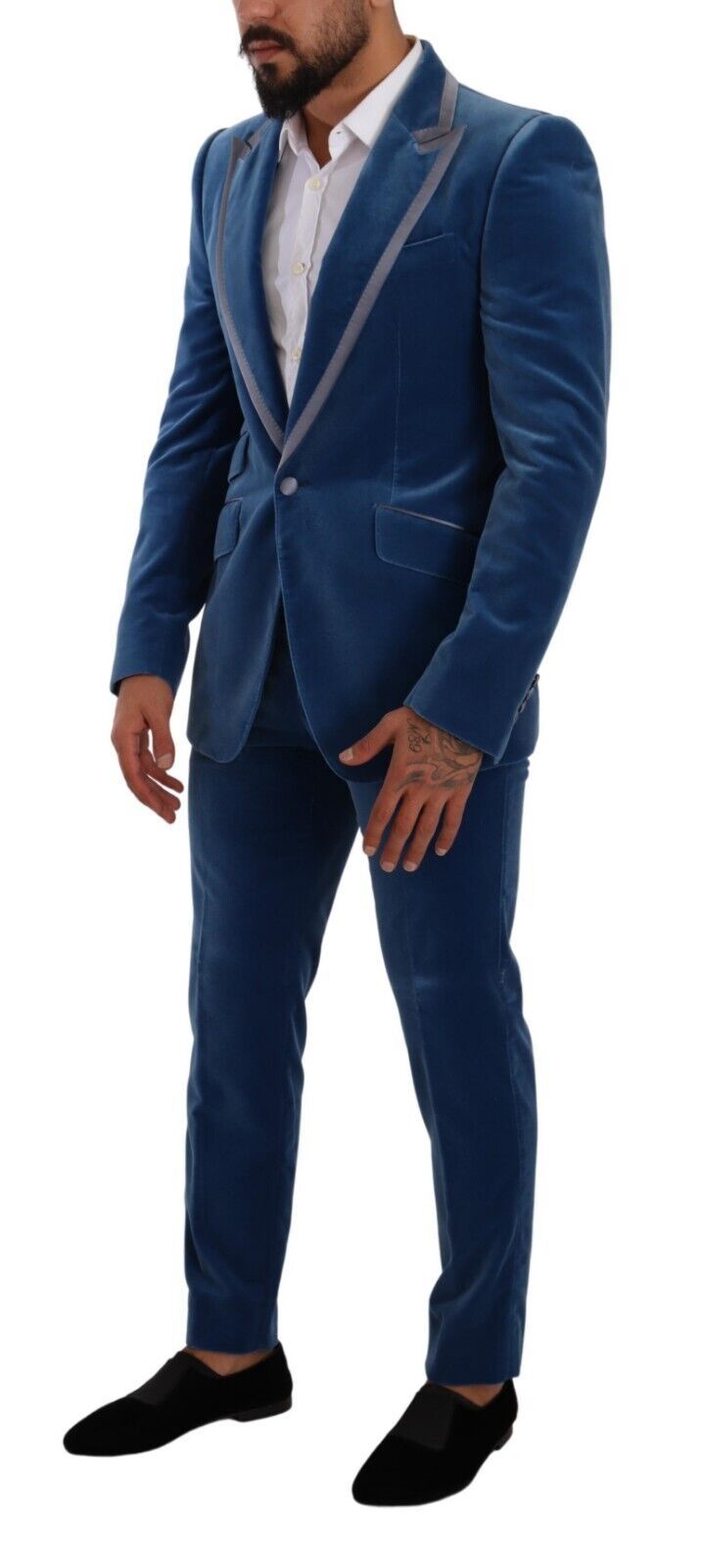 Dolce & Gabbana Blue SICILIA Velvet Slim Fit 2 Piece Men's Suit