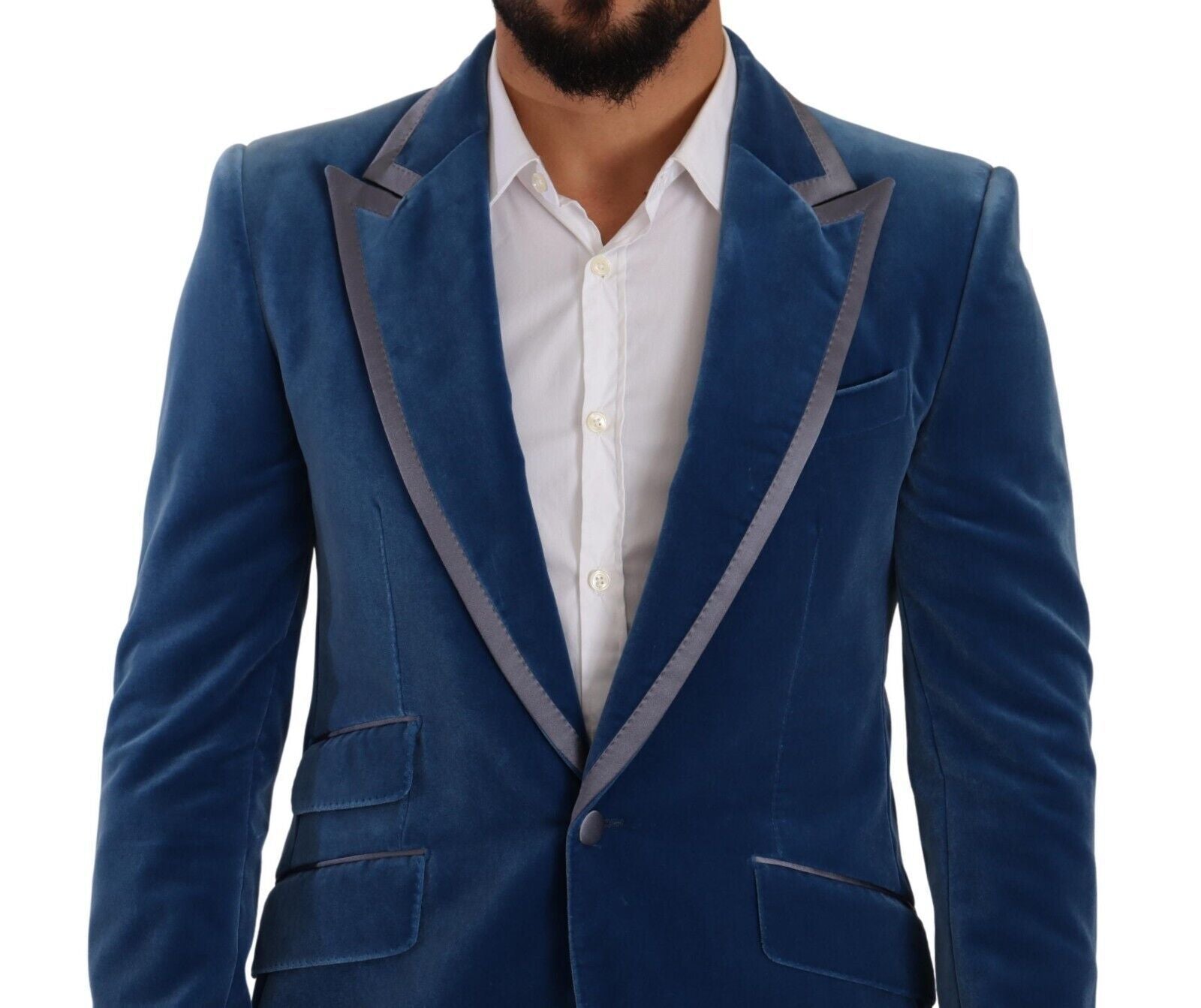 Dolce & Gabbana Blue SICILIA Velvet Slim Fit 2 Piece Men's Suit