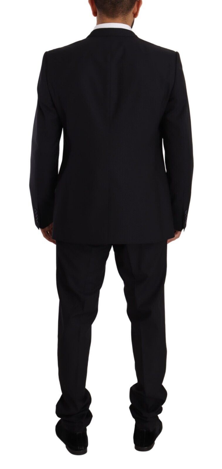 Dolce & Gabbana Elegant Navy Slim Fit Wool Silk Two-Piece Men's Suit