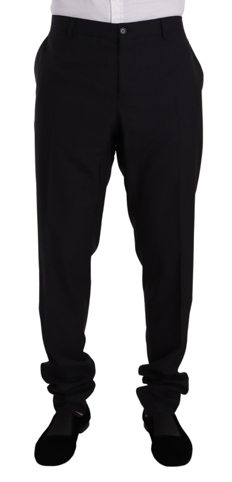 Dolce & Gabbana Elegant Navy Slim Fit Wool Silk Two-Piece Men's Suit