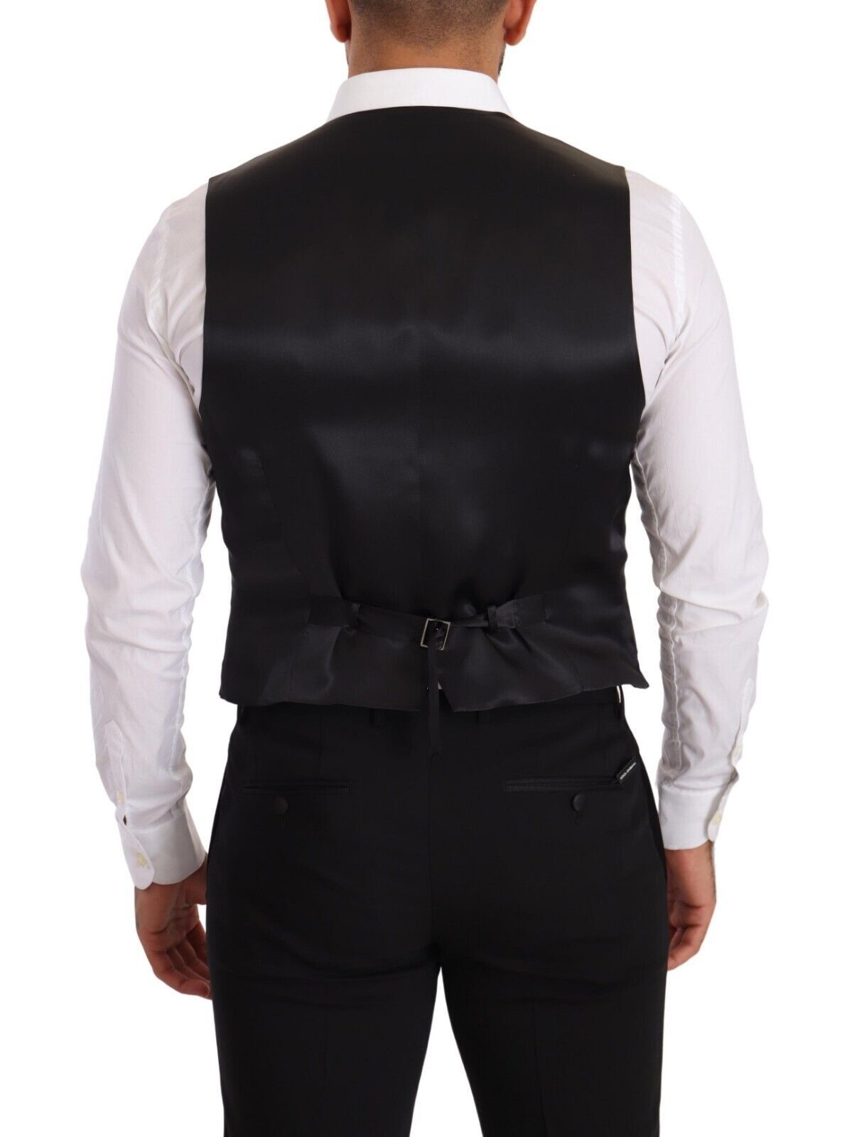 Dolce & Gabbana Gray Silk Slim Fit Waistcoat Formal Men's Vest