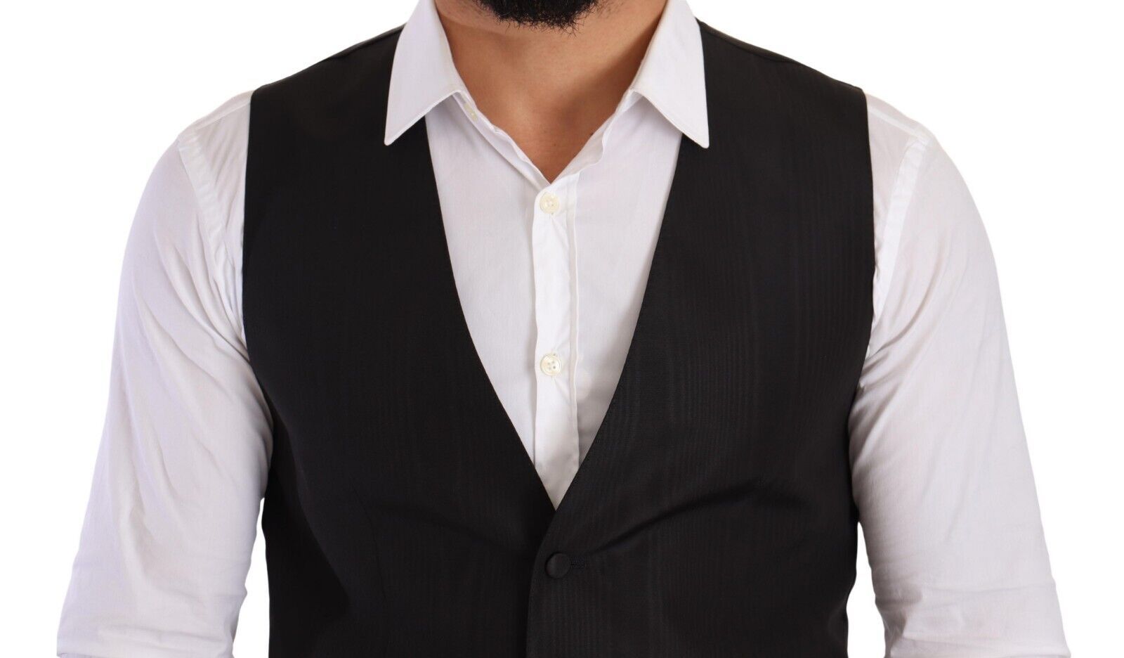 Dolce & Gabbana Gray Silk Slim Fit Waistcoat Formal Men's Vest