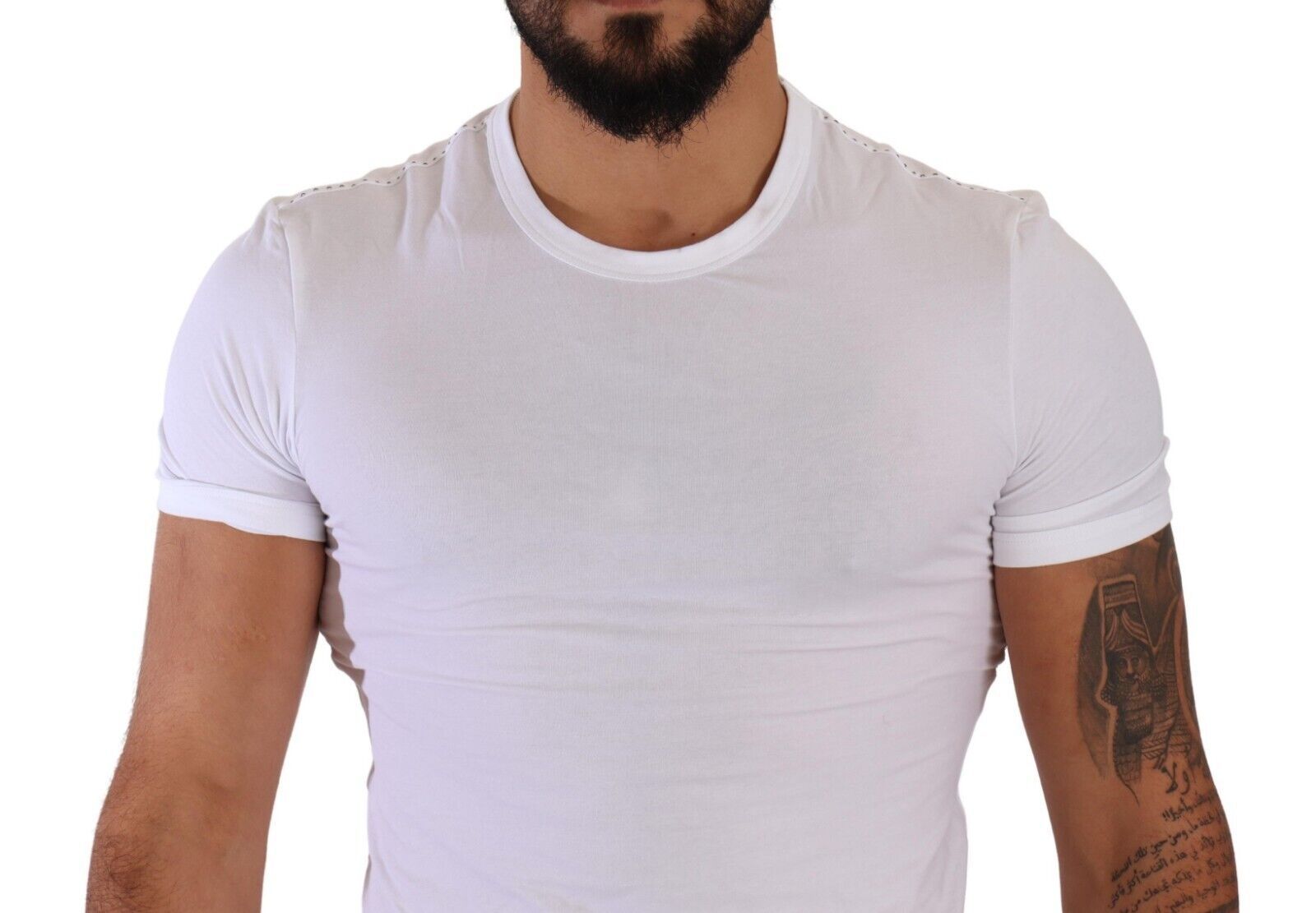 Dolce & Gabbana White Round Neck Cotton Stretch T-shirt Men's Underwear