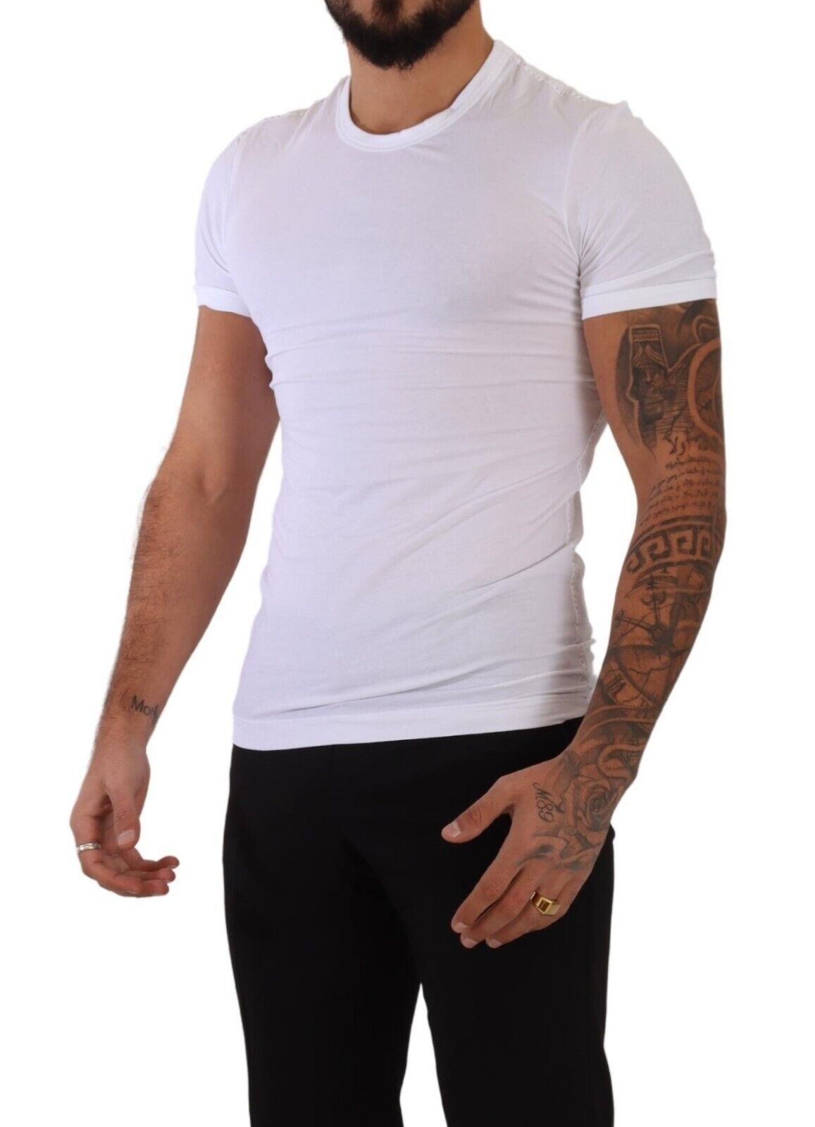 Dolce & Gabbana White Round Neck Cotton Stretch T-shirt Men's Underwear