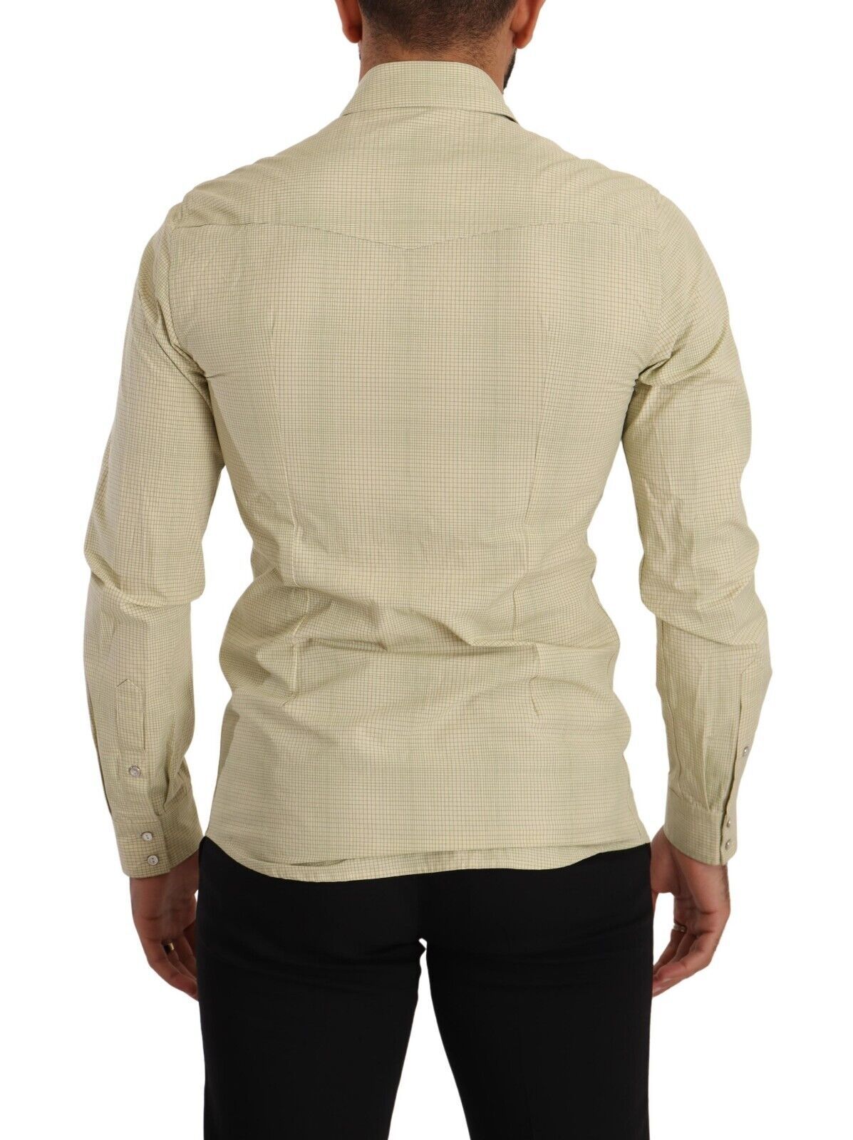 Dolce & Gabbana Yellow SICILIA Cotton Casual Slim Fit Men's Shirt