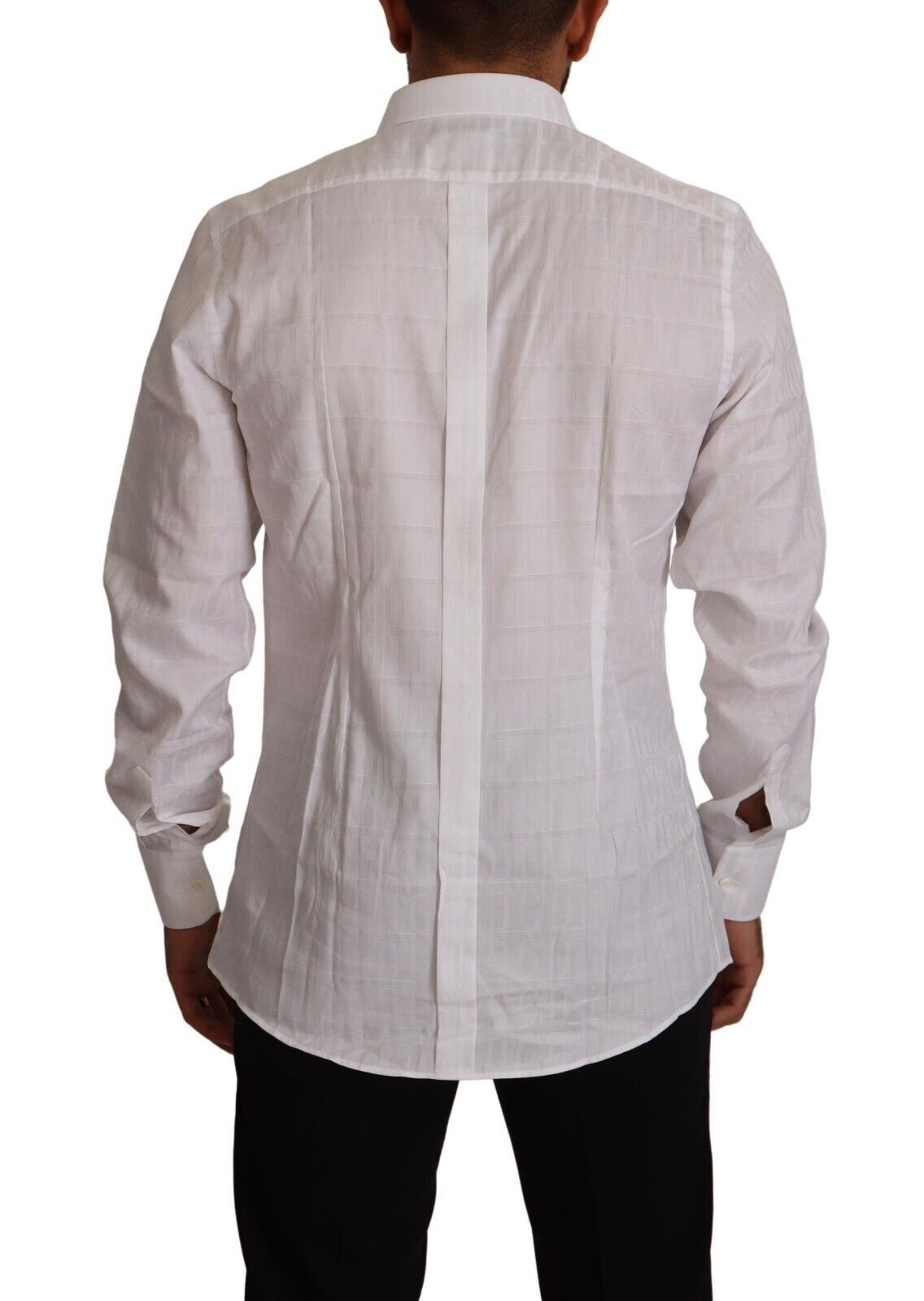 Dolce & Gabbana White GOLD Cotton Slim Fit Dress Formal Men's Shirt