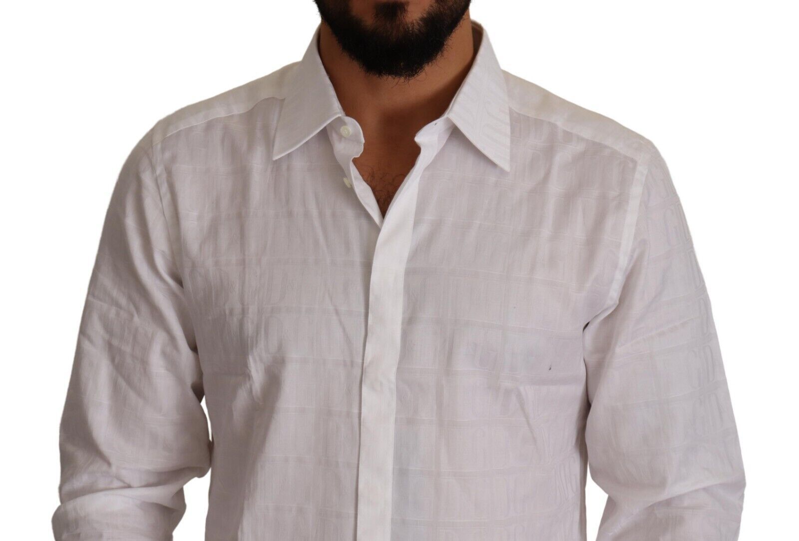 Dolce & Gabbana White GOLD Cotton Slim Fit Dress Formal Men's Shirt