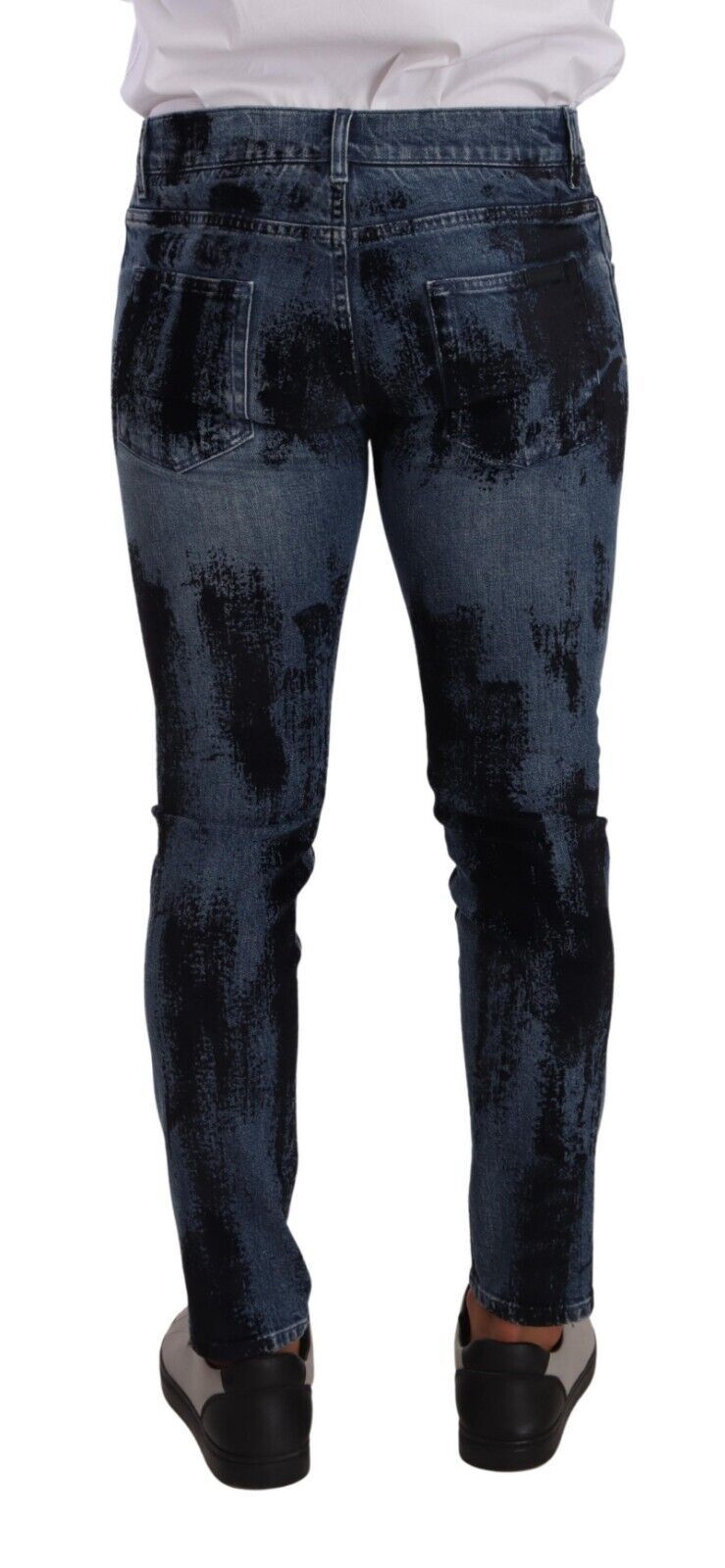 Dolce & Gabbana Blue Black Cotton Skinny Denim Men's Jeans