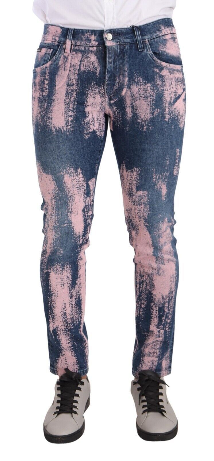 Dolce & Gabbana Elegant Skinny Slim Fit Denim Jeans in Tie Men's Dye
