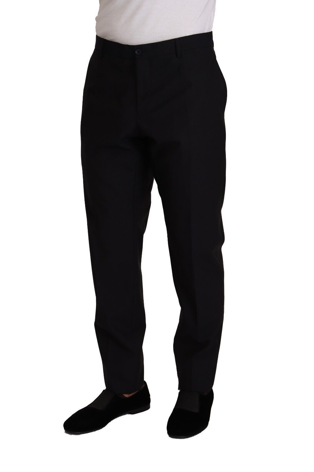 Dolce & Gabbana Blue Wool Silk Formal Trouser Dress Men's Pants