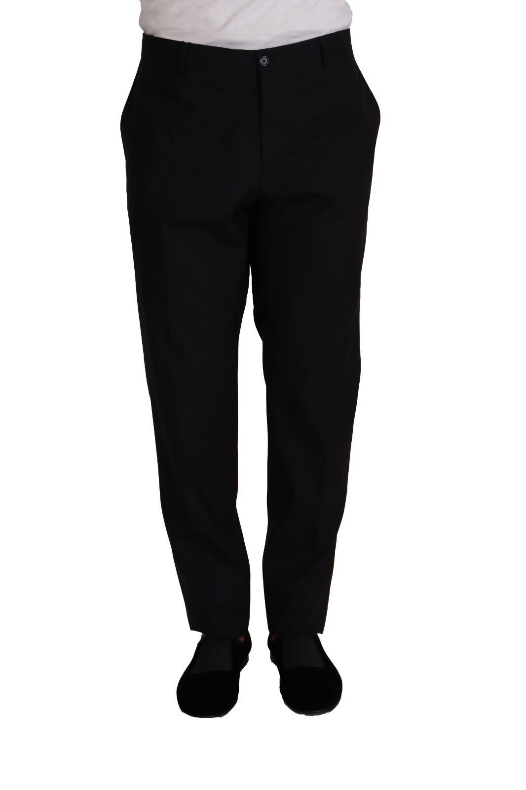 Dolce & Gabbana Elegant Dark Blue Wool Silk Tuxedo Men's Trousers