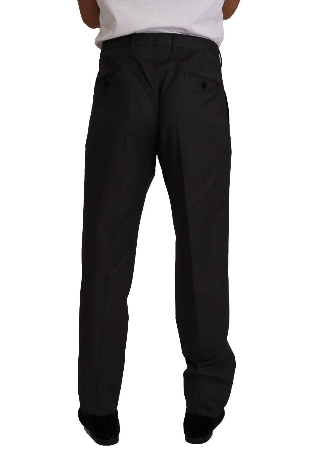 Dolce & Gabbana Elegant Grey Wool Dress Men's Trousers