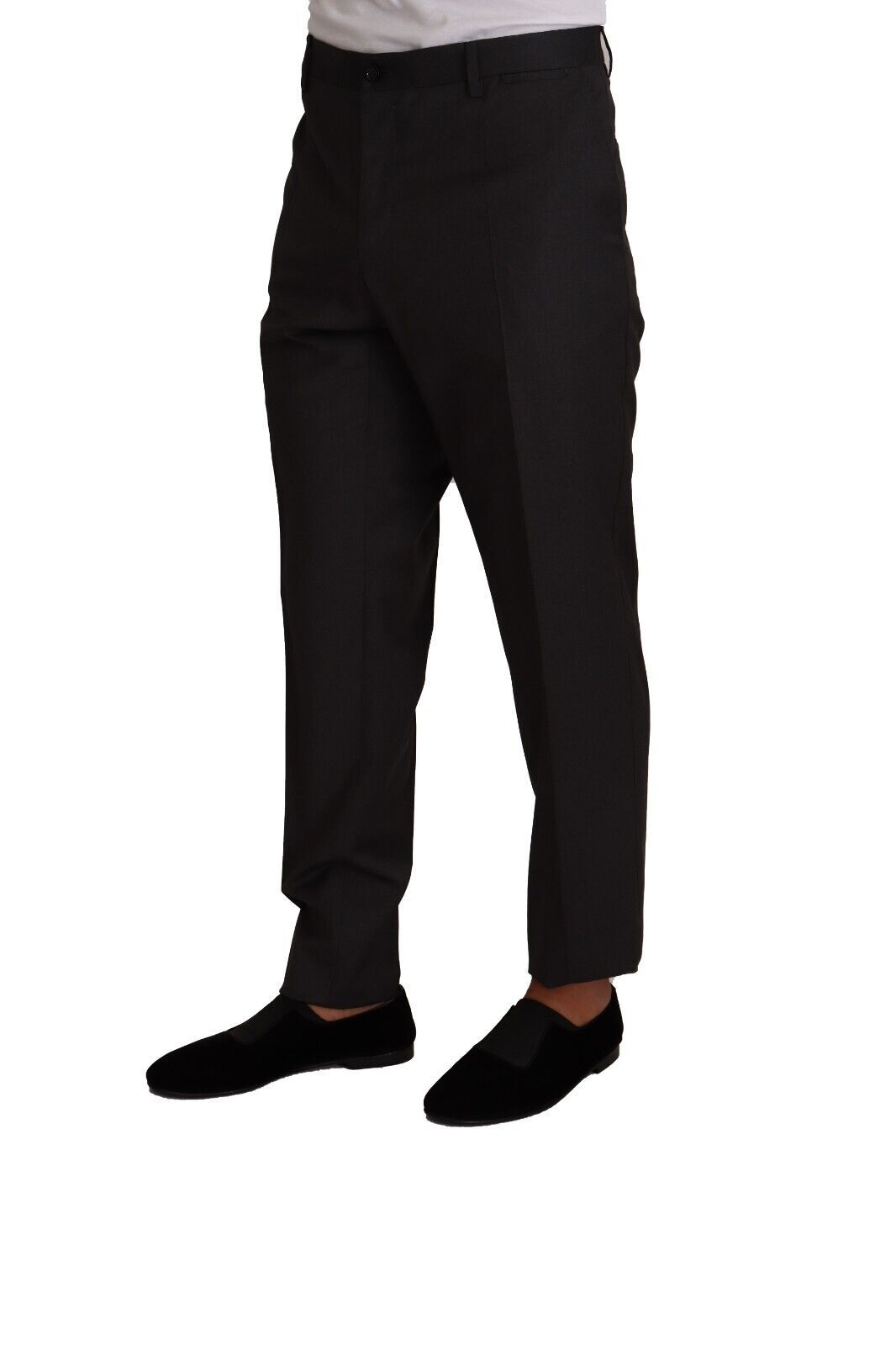 Dolce & Gabbana Elegant Grey Wool Dress Men's Trousers
