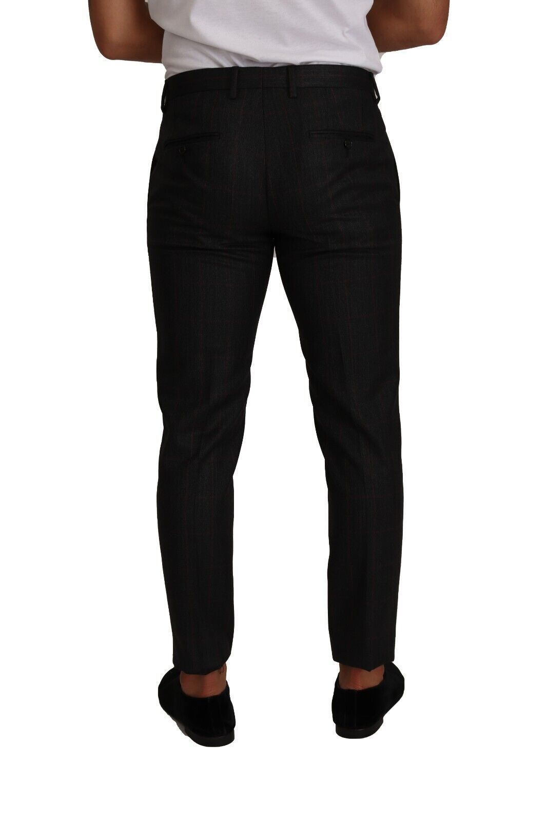 Dolce & Gabbana Gray Check Wool Formal Trouser Dress Men's Pants