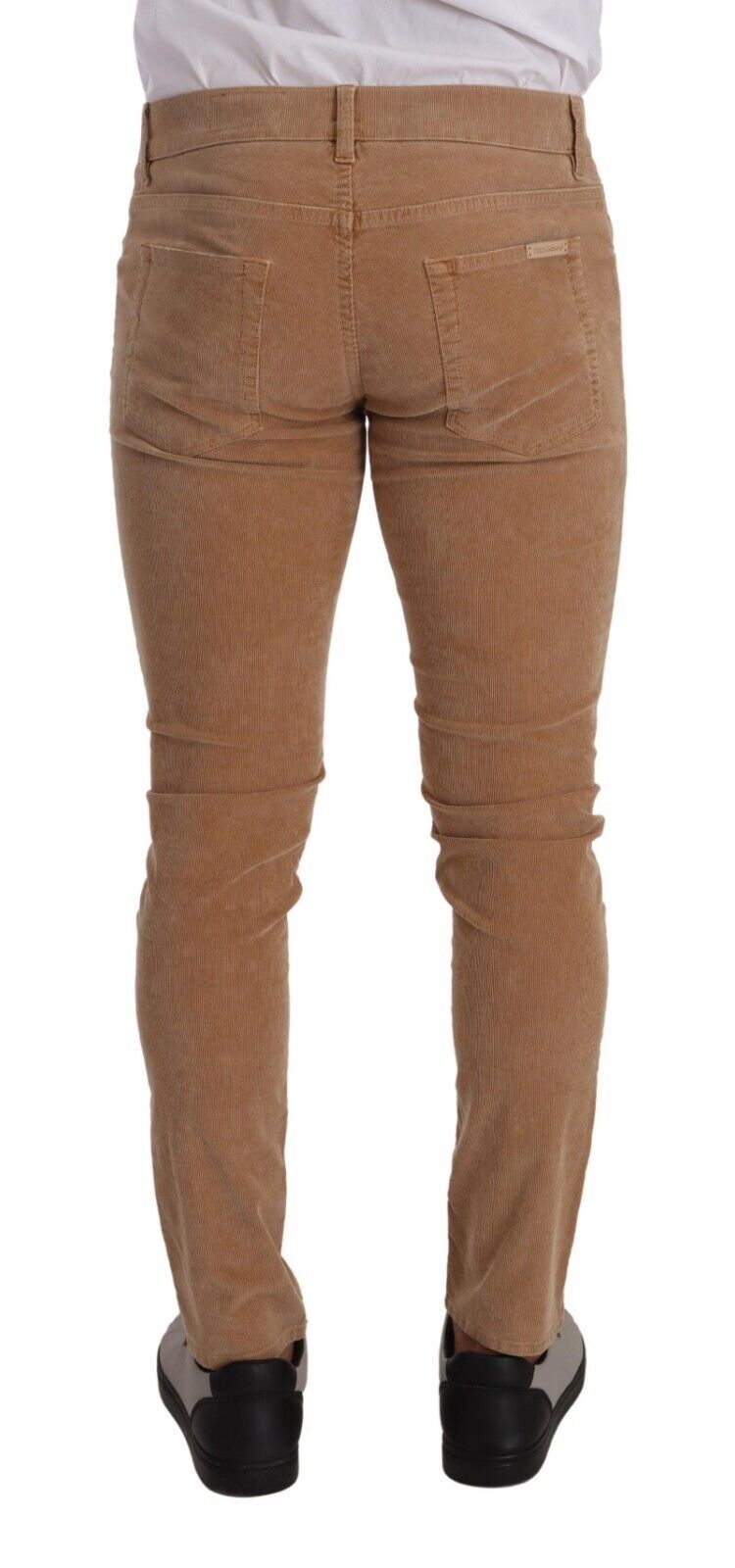 Dolce & Gabbana Brown Corduroy Cotton Skinny Slim Fit Men's Jeans