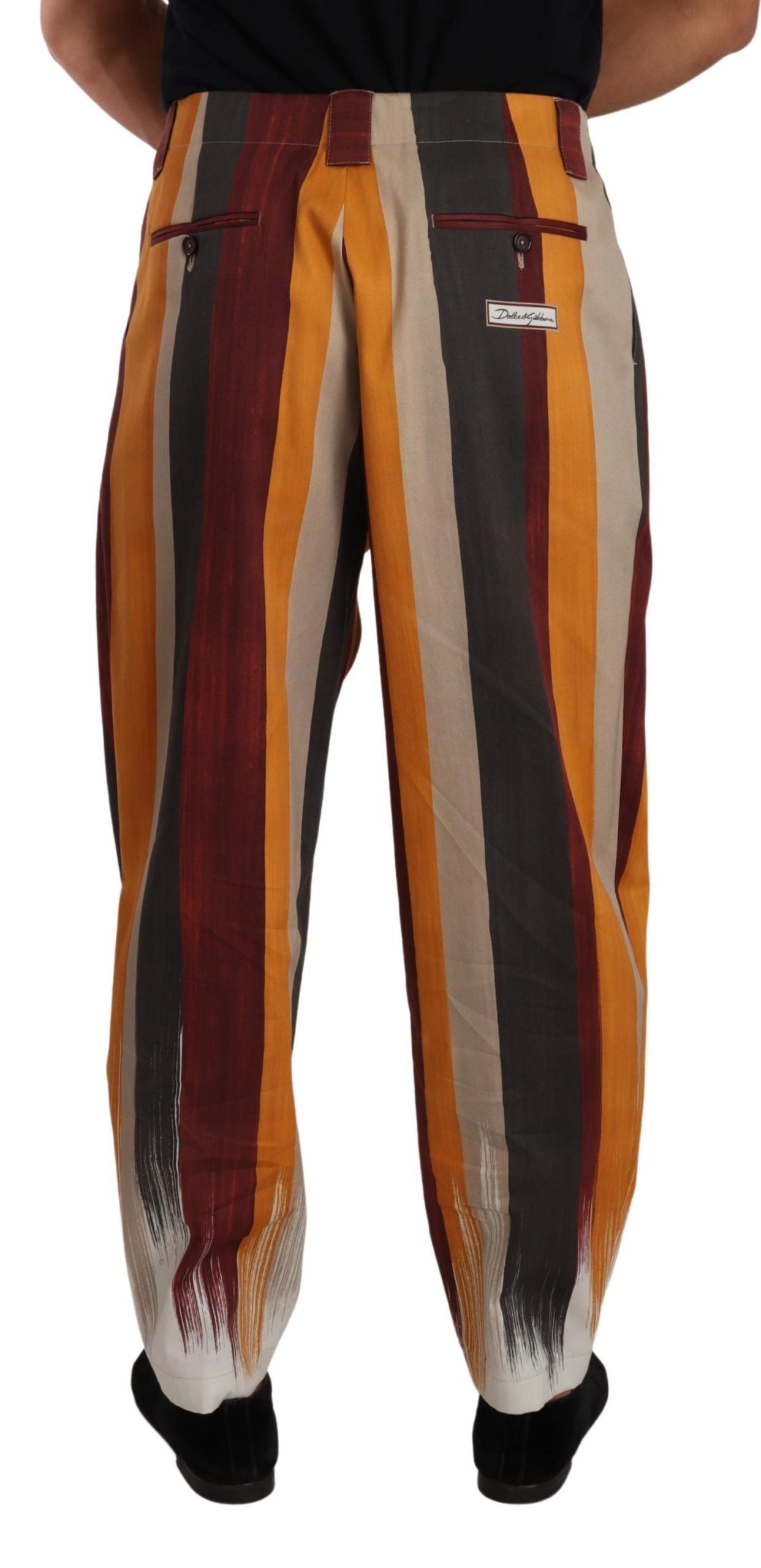 Dolce & Gabbana Multicolor Striped Cotton Tapered Trouser Men's Pants