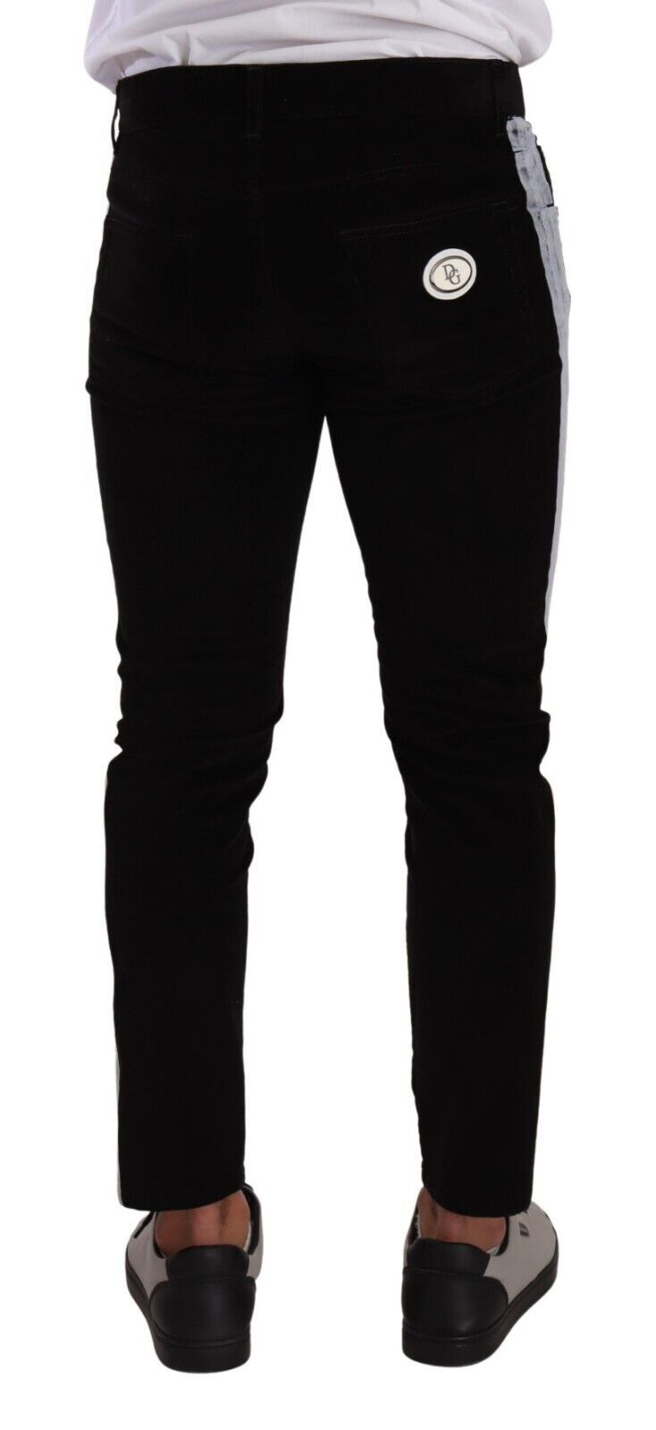 Dolce & Gabbana Black Cotton Stretch Skinny Corduroy Men's Jeans