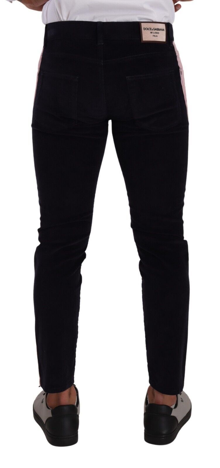 Dolce & Gabbana Blue Corduroy Cotton Stretch Skinny Men's Jeans