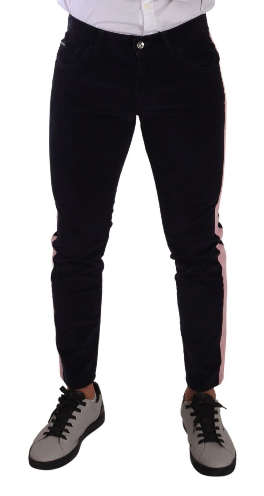 Dolce & Gabbana Blue Corduroy Cotton Stretch Skinny Men's Jeans