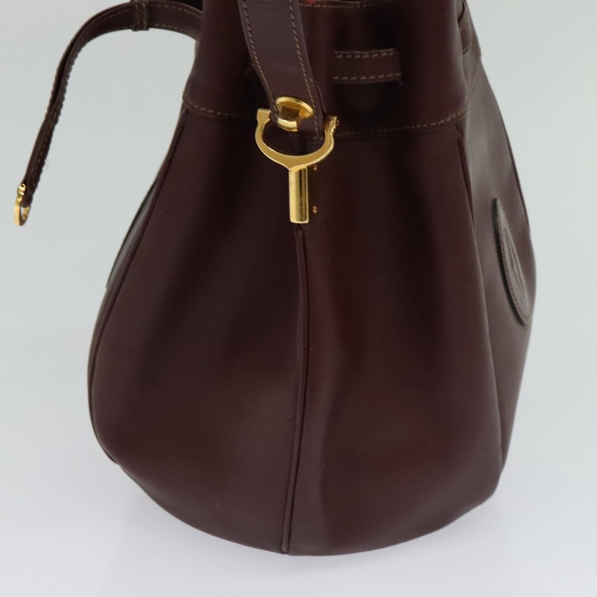 Cartier Must Line Burgundy Leather Shoulder Bag (Pre-Owned)