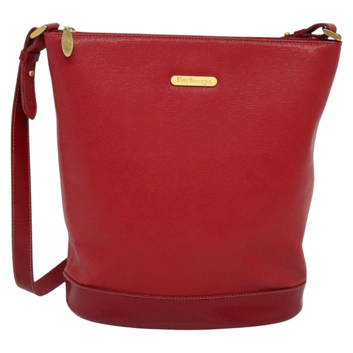Burberry Vintage Leather Red Leather Shoulder Bag Bag (Pre-Owned)