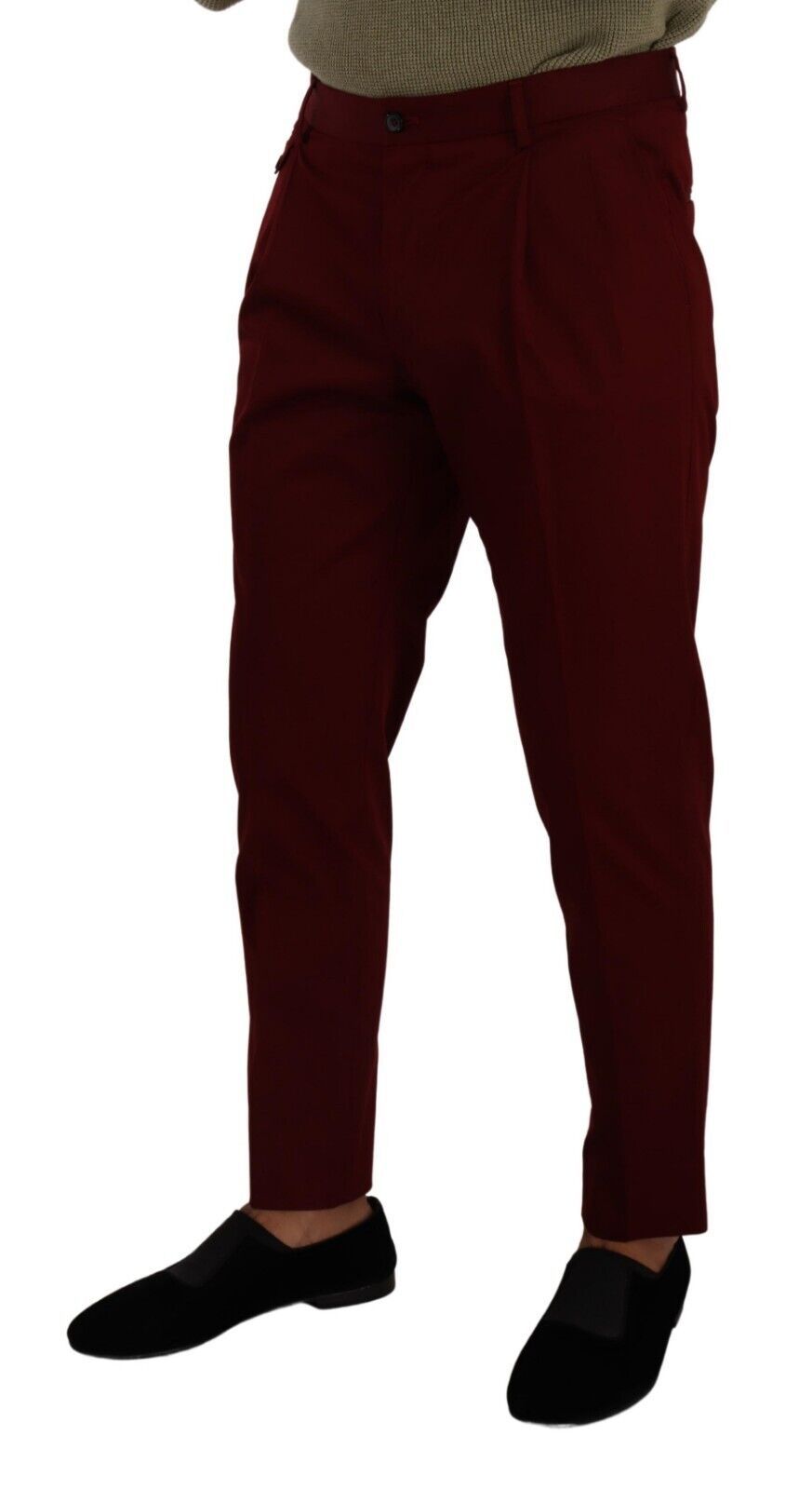 Dolce & Gabbana Elegant Dark Red Dress Chinos for Men's Men