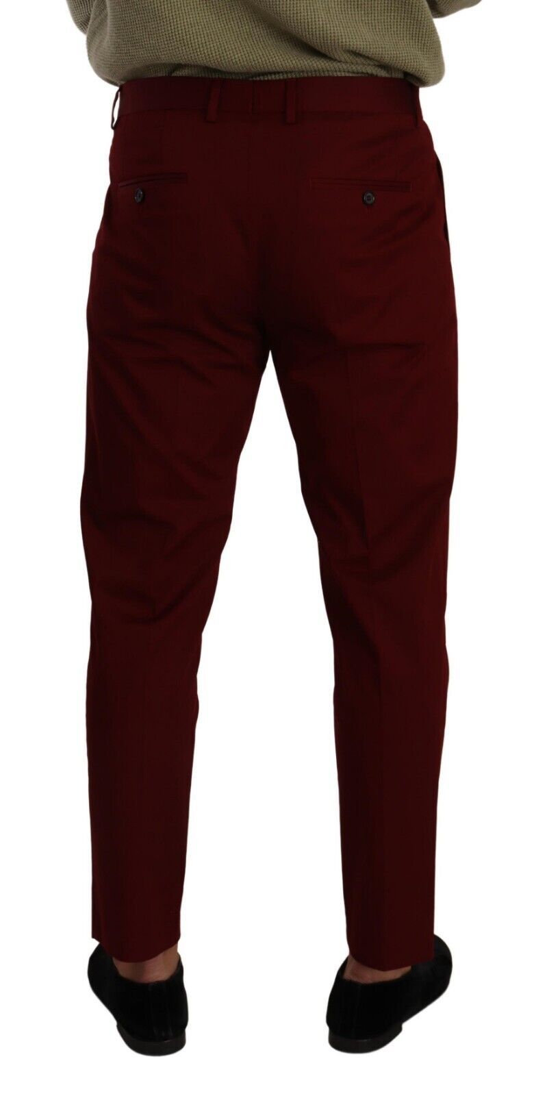 Dolce & Gabbana Elegant Dark Red Dress Chinos for Men's Men