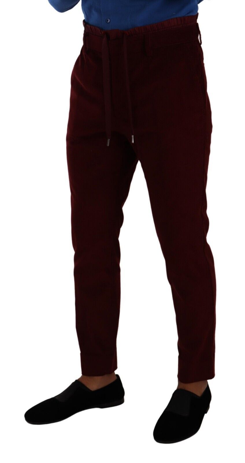 Dolce & Gabbana Elegant Bordeaux Velvet Dress Men's Trousers