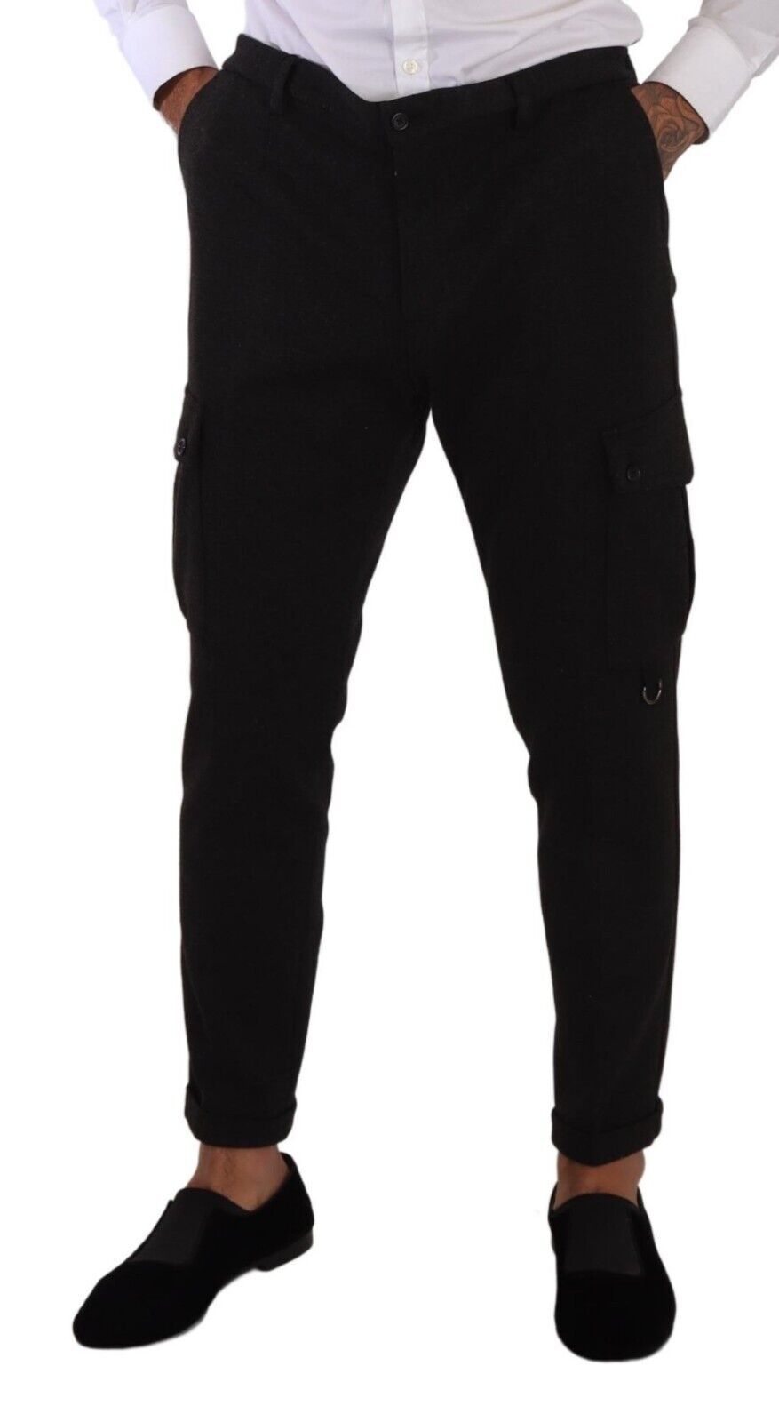 Dolce & Gabbana Black Viscose Cargo Skinny Men Trouser Men's Pants