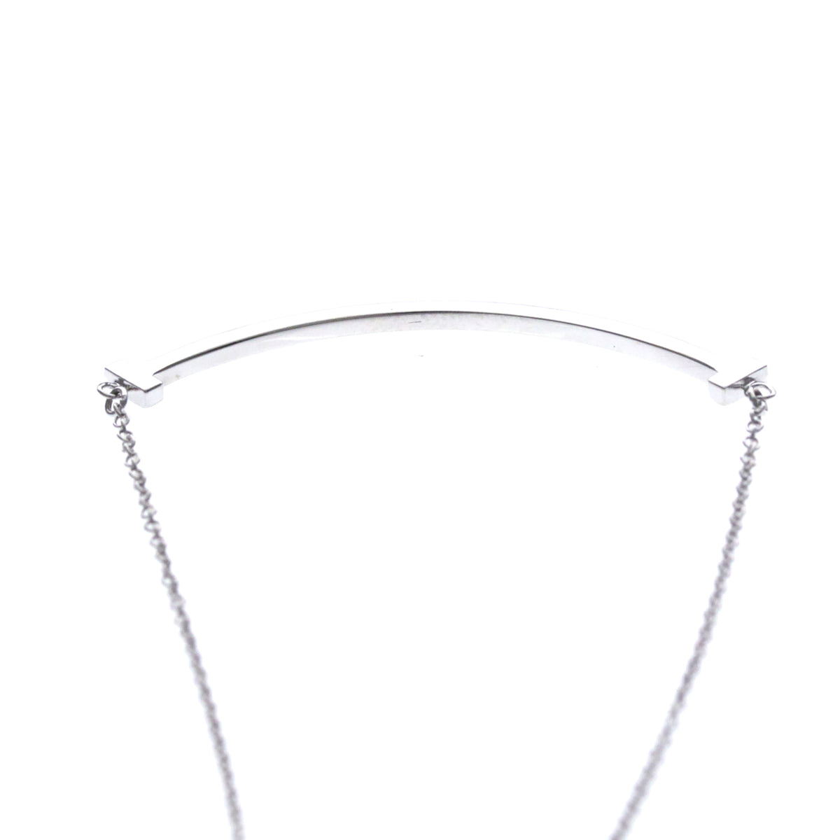 Tiffany & Co. T Smile Pendant 18K White Gold Silver White_Gold Necklace Jewelry (Pre-Owned)