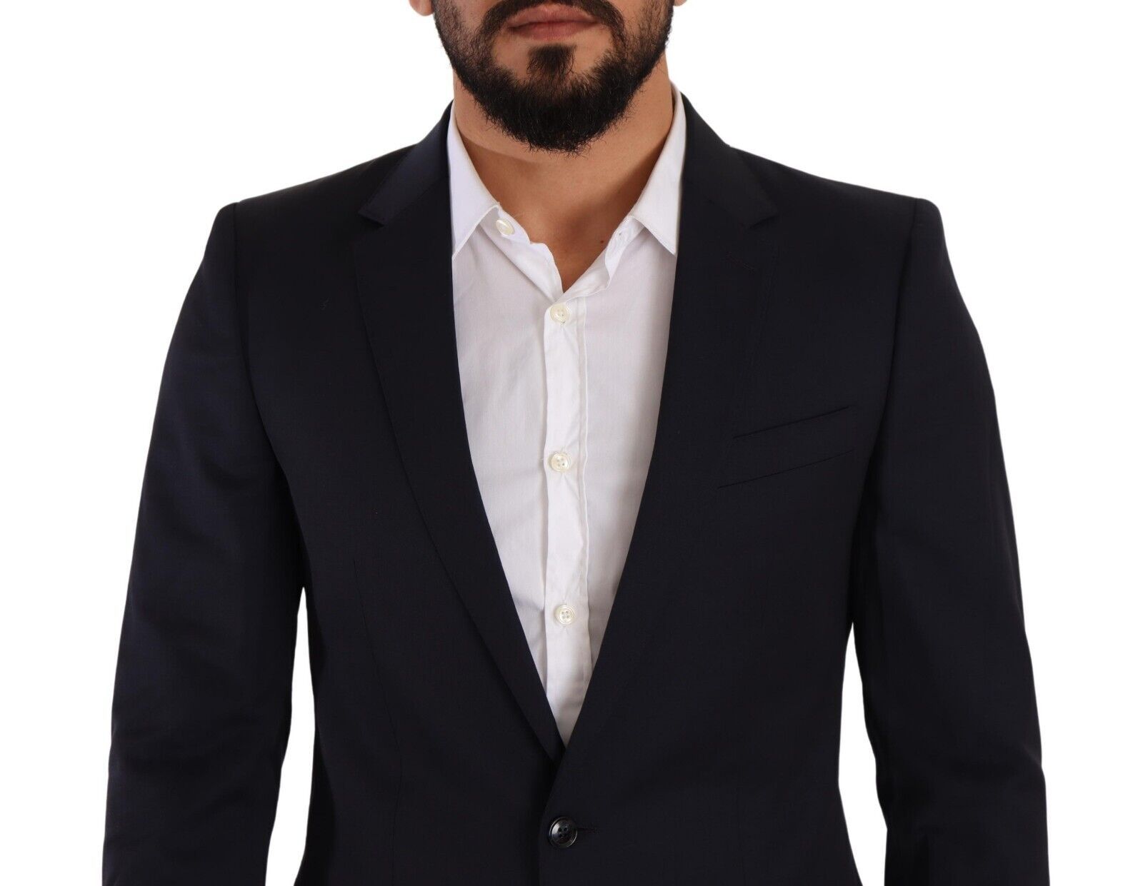 Dolce & Gabbana Dark Blue Single Breasted Coat MARTINI Men's Blazer