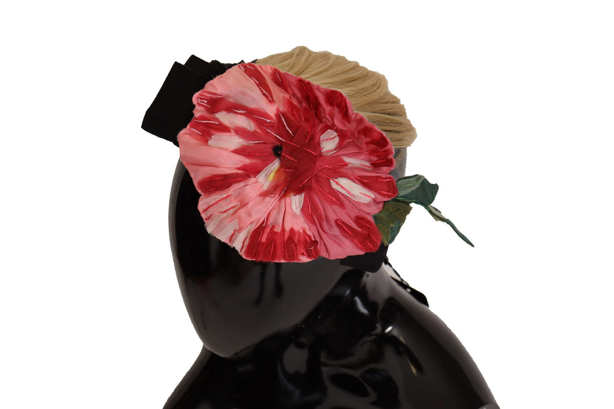 Dolce & Gabbana Black Silk White Hair Parrucchiera Diadem Women's Headband