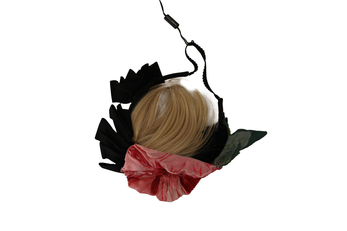 Dolce & Gabbana Black Silk White Hair Parrucchiera Diadem Women's Headband