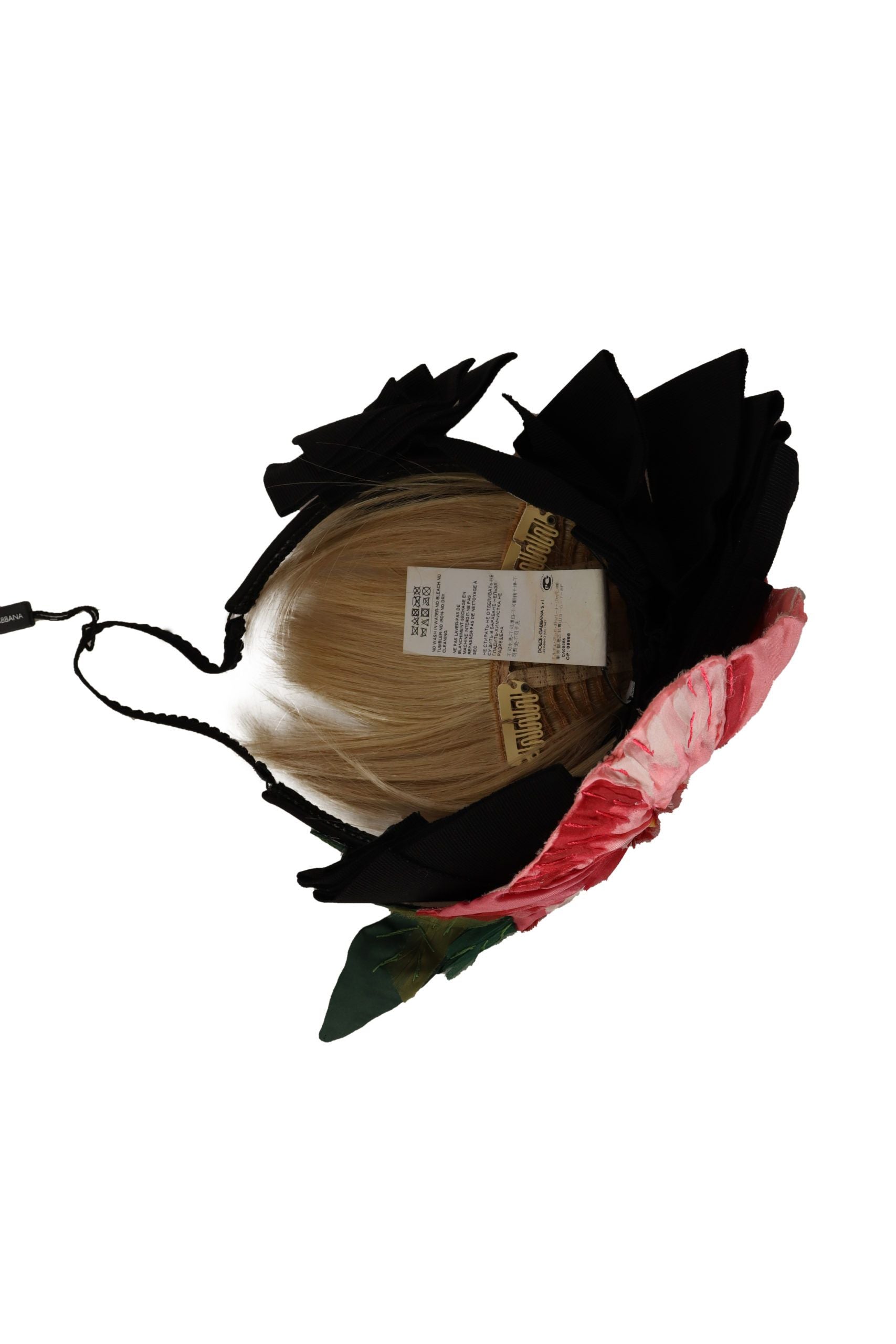 Dolce & Gabbana Black Silk White Hair Parrucchiera Diadem Women's Headband