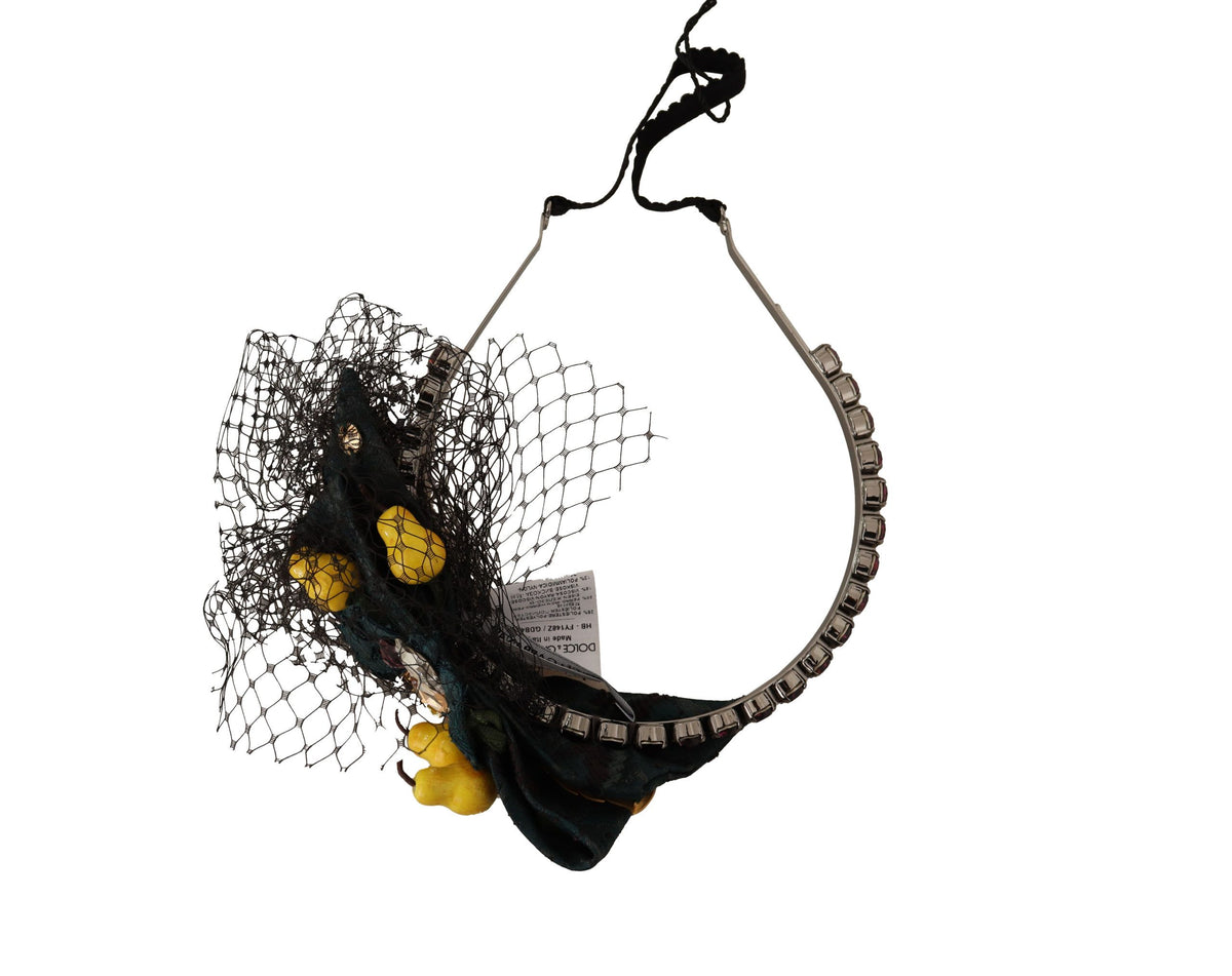 Dolce & Gabbana Purple Crystal Diadem Headband Lemons Sicily Women's Tiara