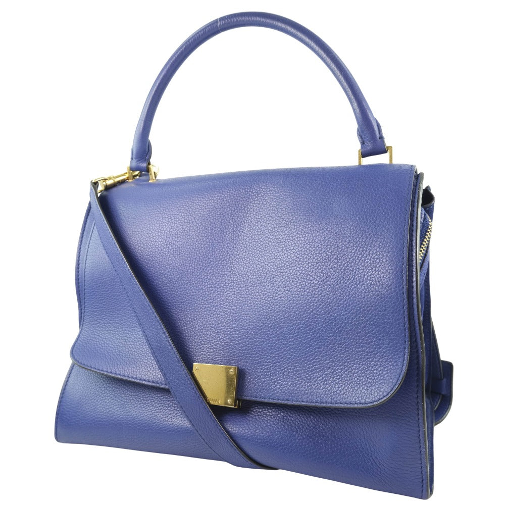 Céline Trapèze Blue Leather Handbag (Pre-Owned)
