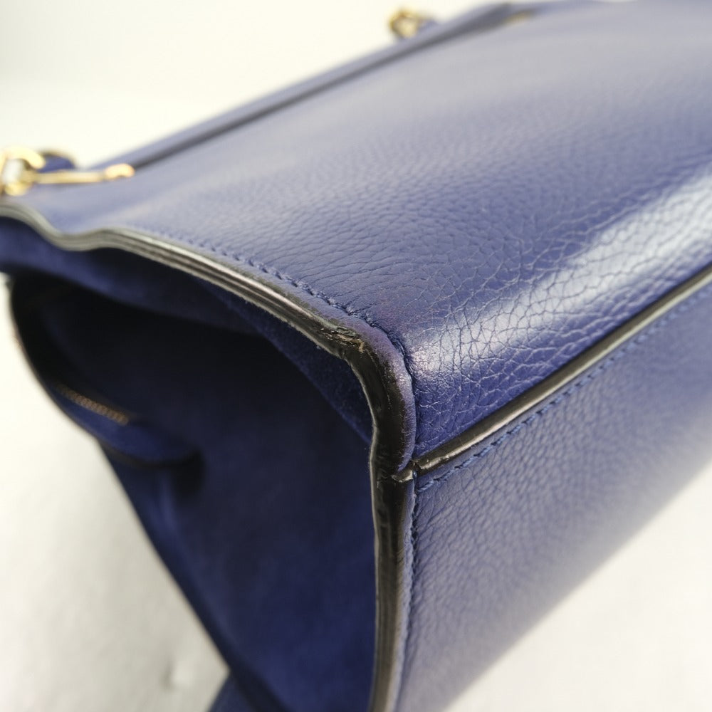 Céline Trapèze Blue Leather Handbag (Pre-Owned)