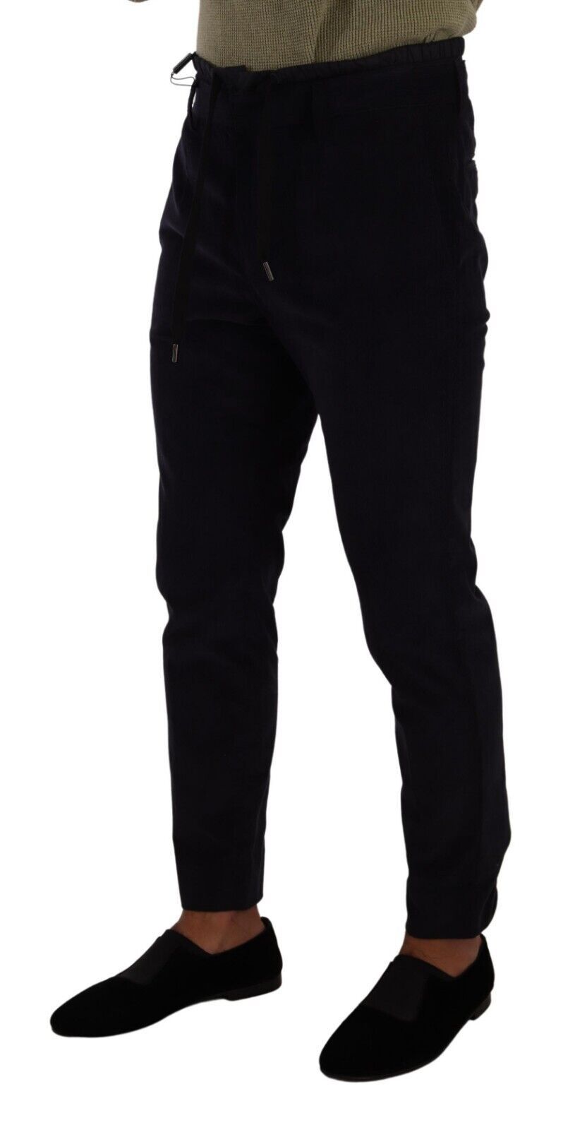 Dolce & Gabbana Blue Cotton Skinny Corduroy Trouser Men's Pants