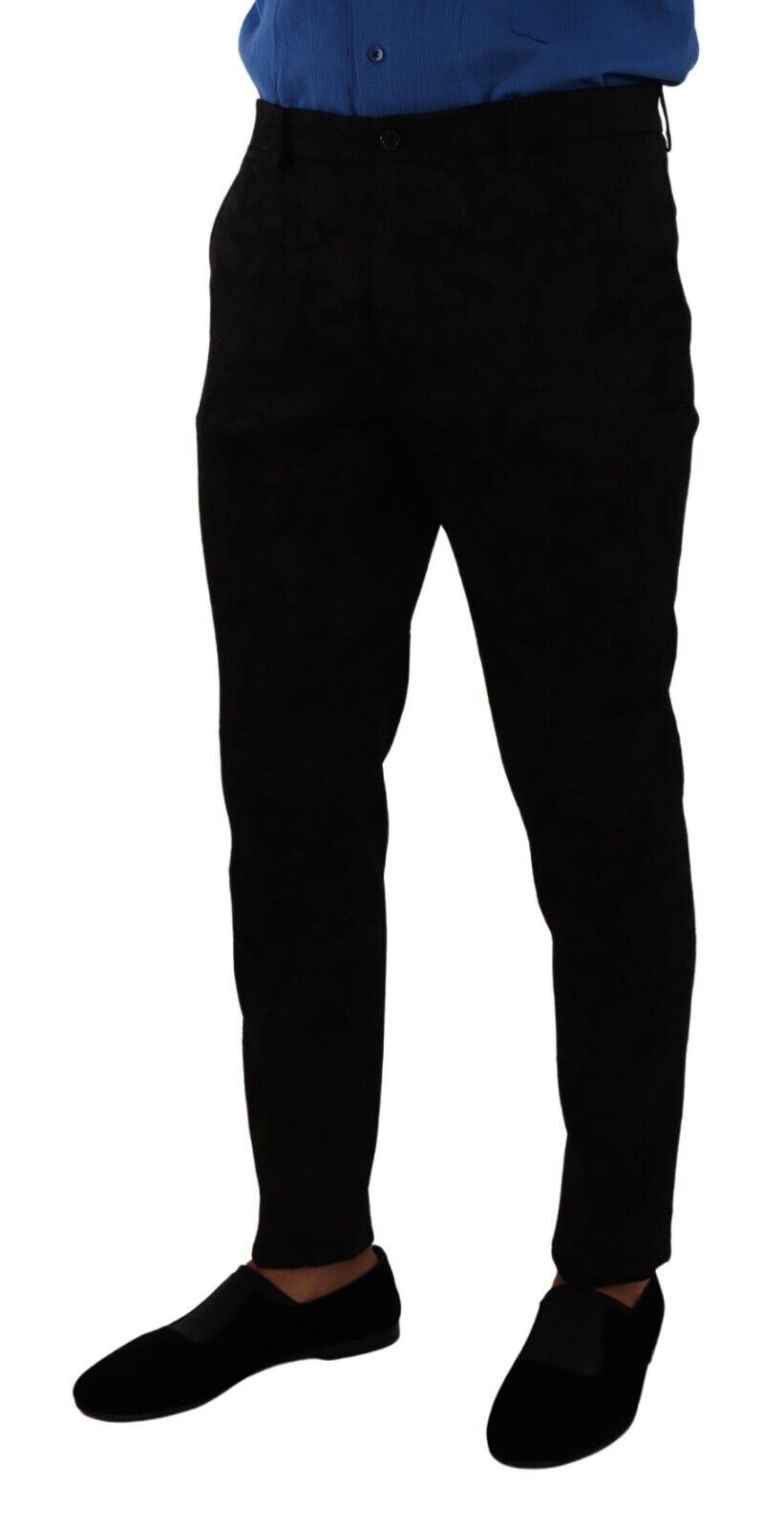 Dolce & Gabbana Elegant Slim Fit Dress Pants in Black Men's Brocade