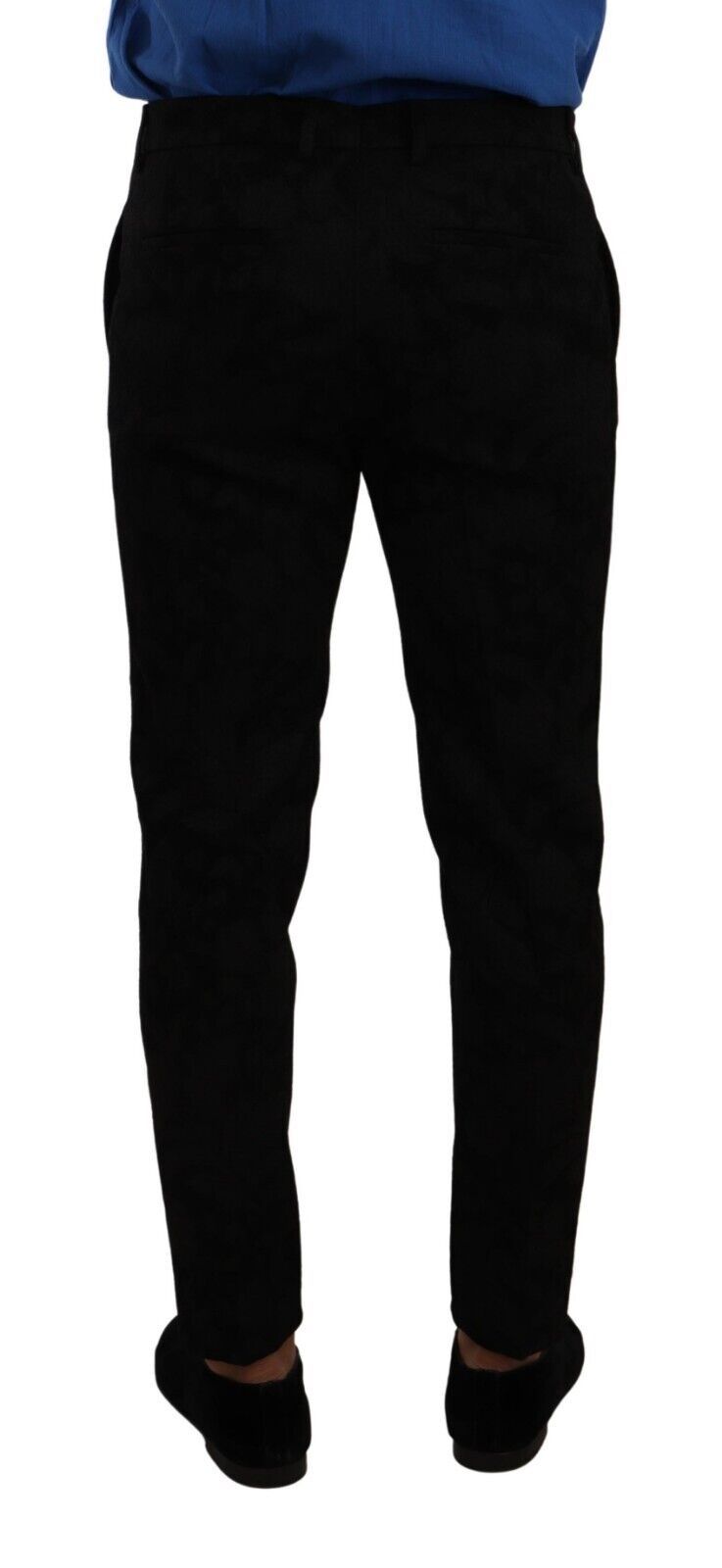 Dolce & Gabbana Elegant Slim Fit Dress Pants in Black Men's Brocade