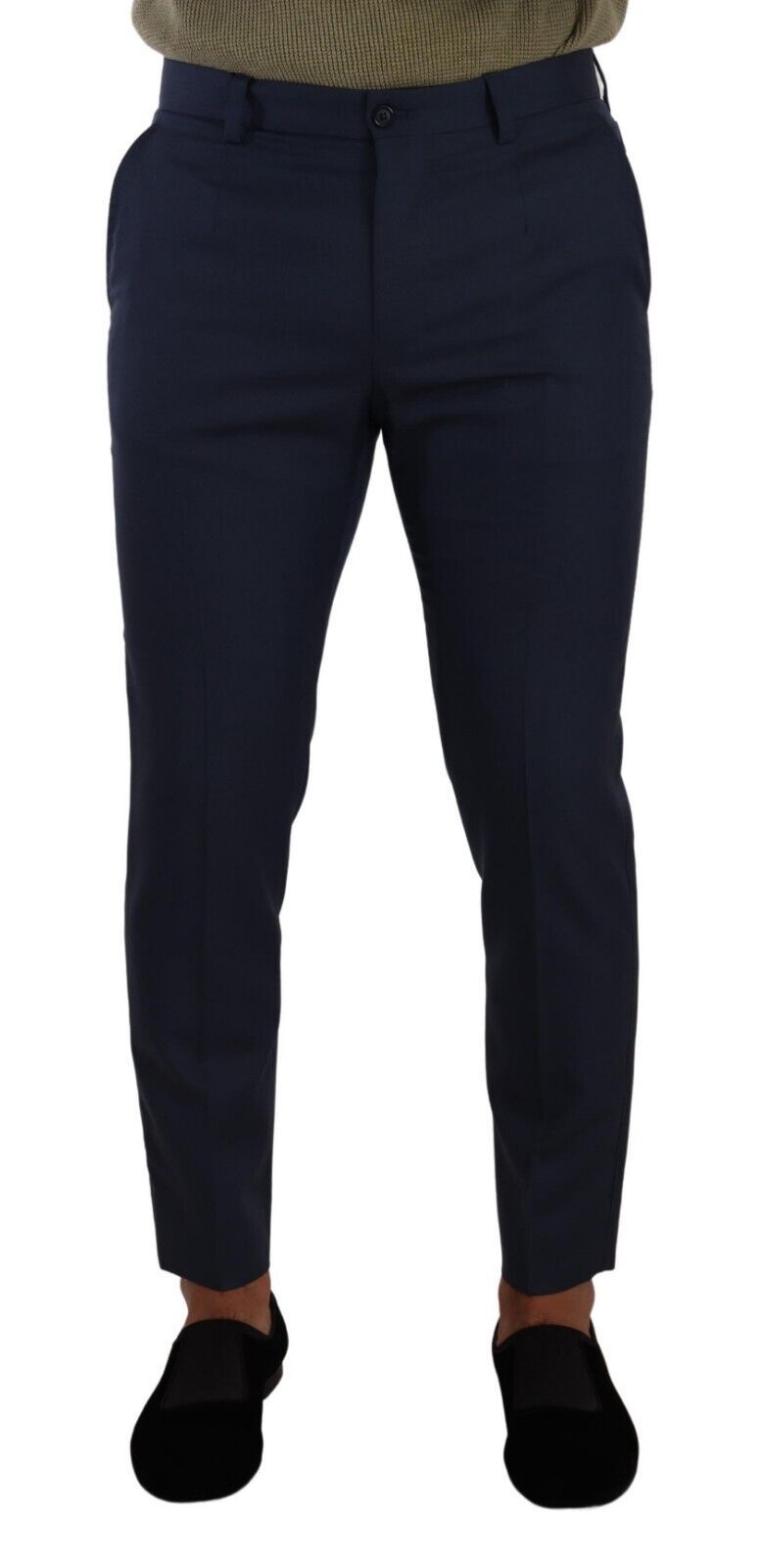 Dolce & Gabbana Dark Blue Wool Skinny Formal Dress Pants Dolce & Gabbana Dark Blue Wool Skinny Formal Dress Pants