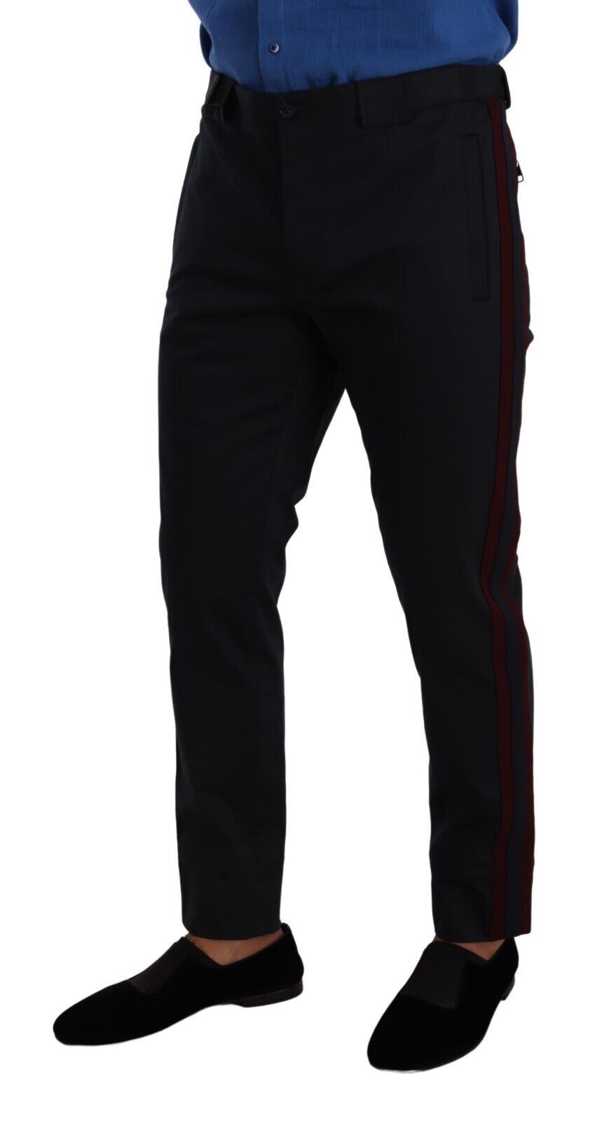 Dolce & Gabbana Blue Bordeaux Cotton Skinny Chino Men's Pants