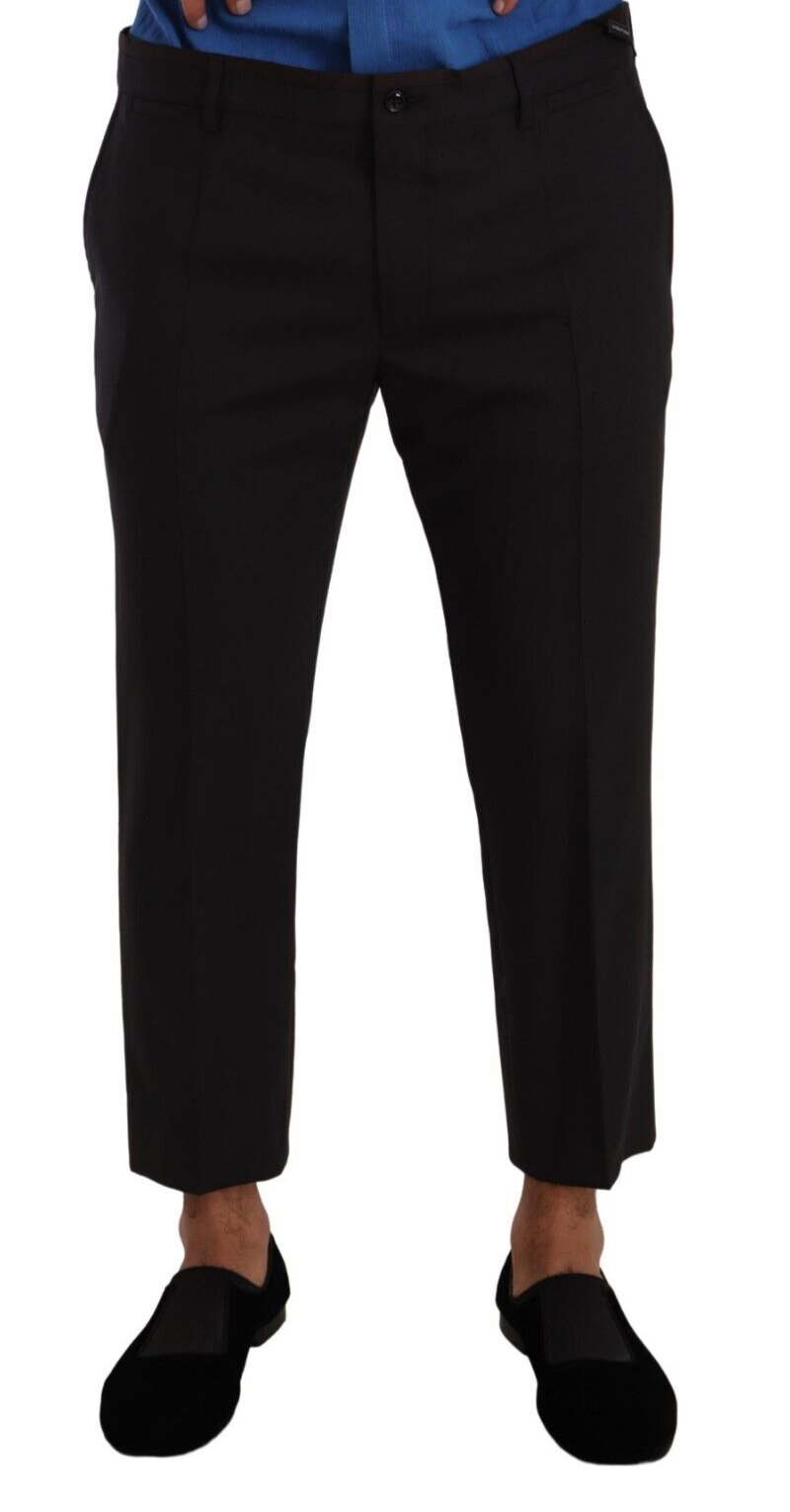Dolce & Gabbana Gray Bordeaux Wool Trouser Dress Men's Pants