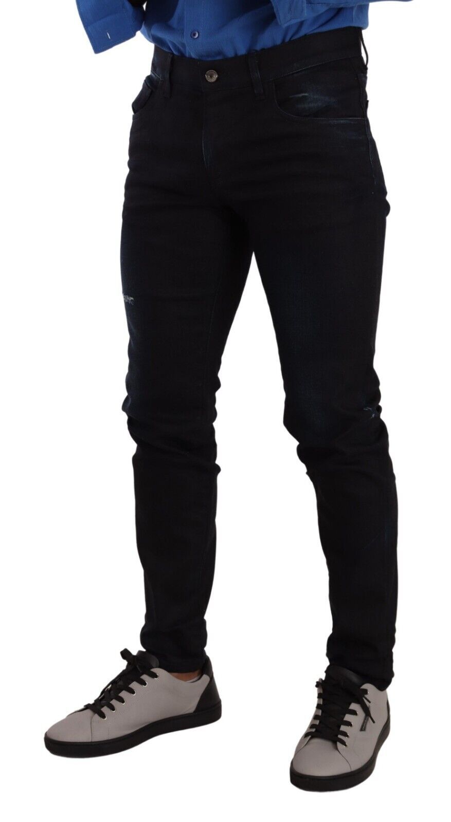 Dolce & Gabbana Blue Cotton Stretch Skinny Denim Trouser Men's Jeans