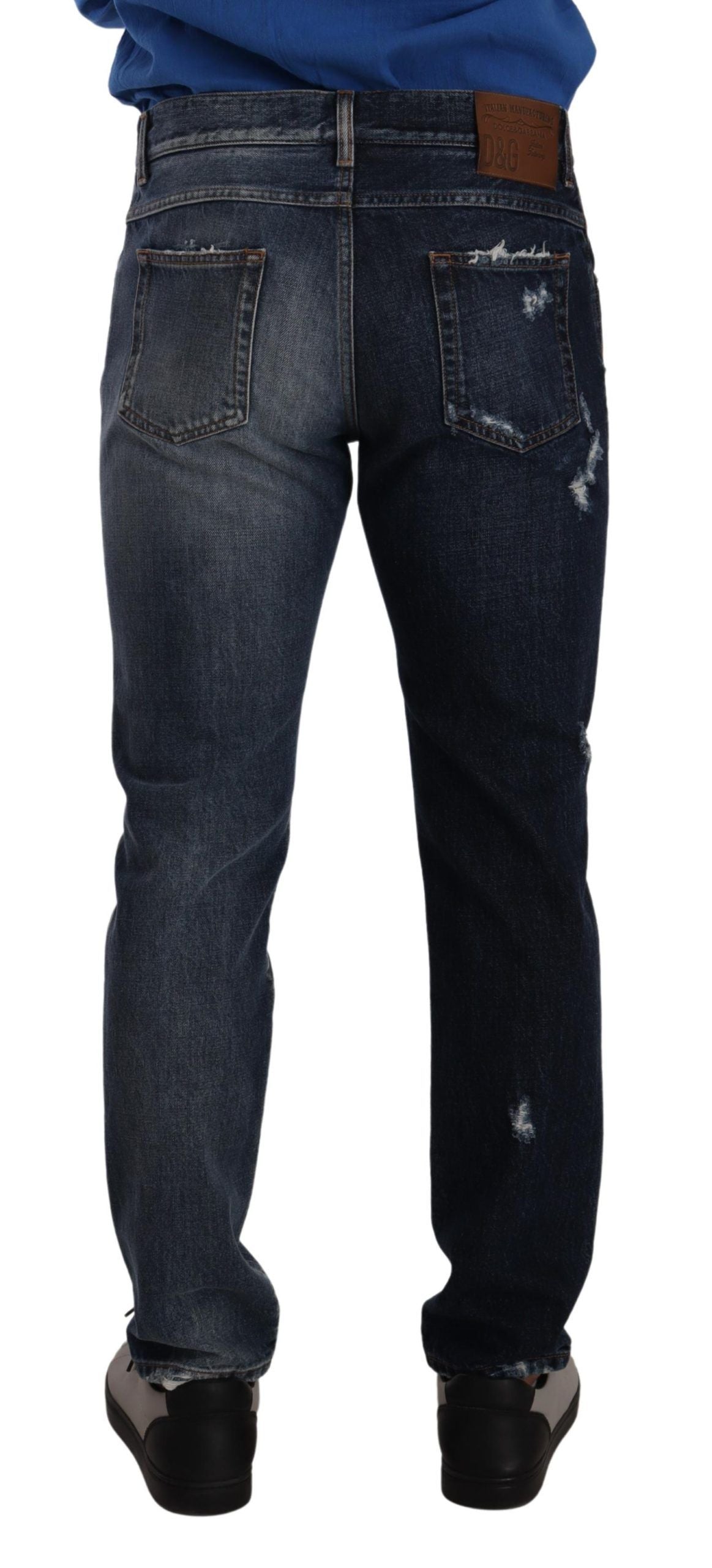 Dolce & Gabbana Chic Tattered Denim Men's Jeans
