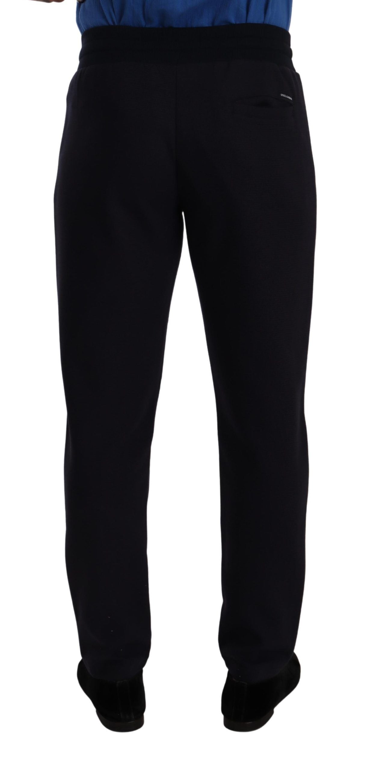 Dolce & Gabbana Blue Cotton Stretch Jogging Trouser Men's Pants